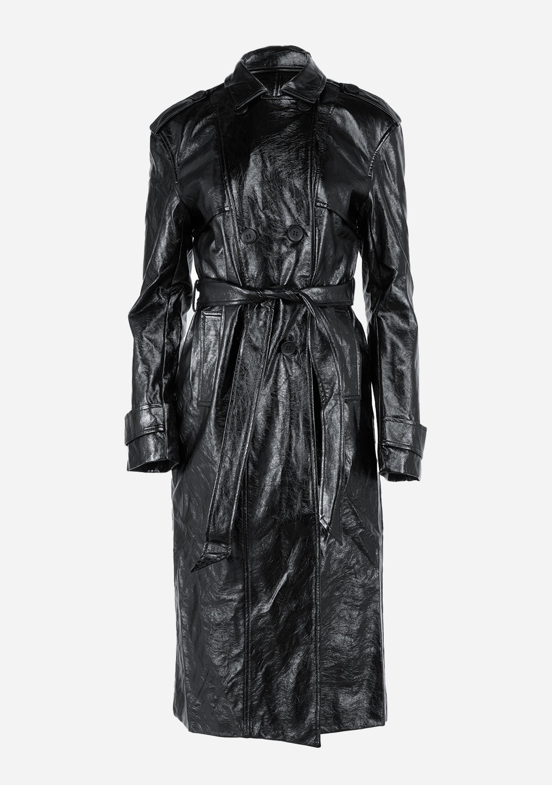 Leather trench best sale