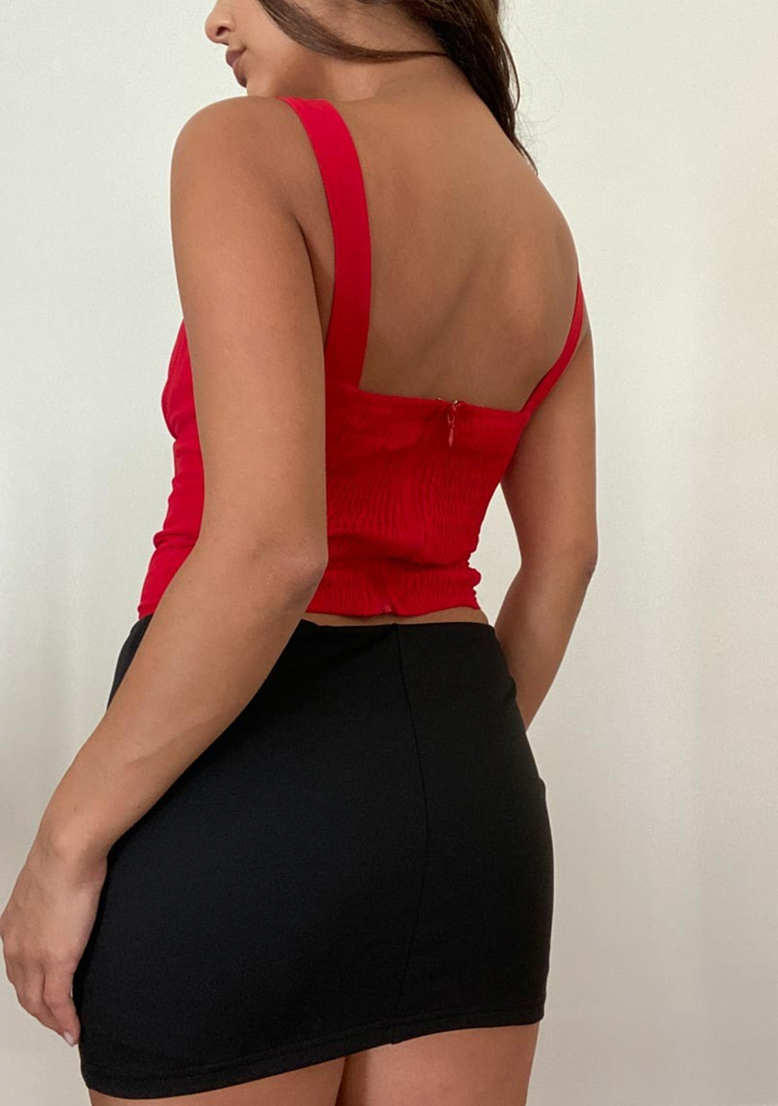V-Neck Corset Smocked Back Top The Latest Scoop
