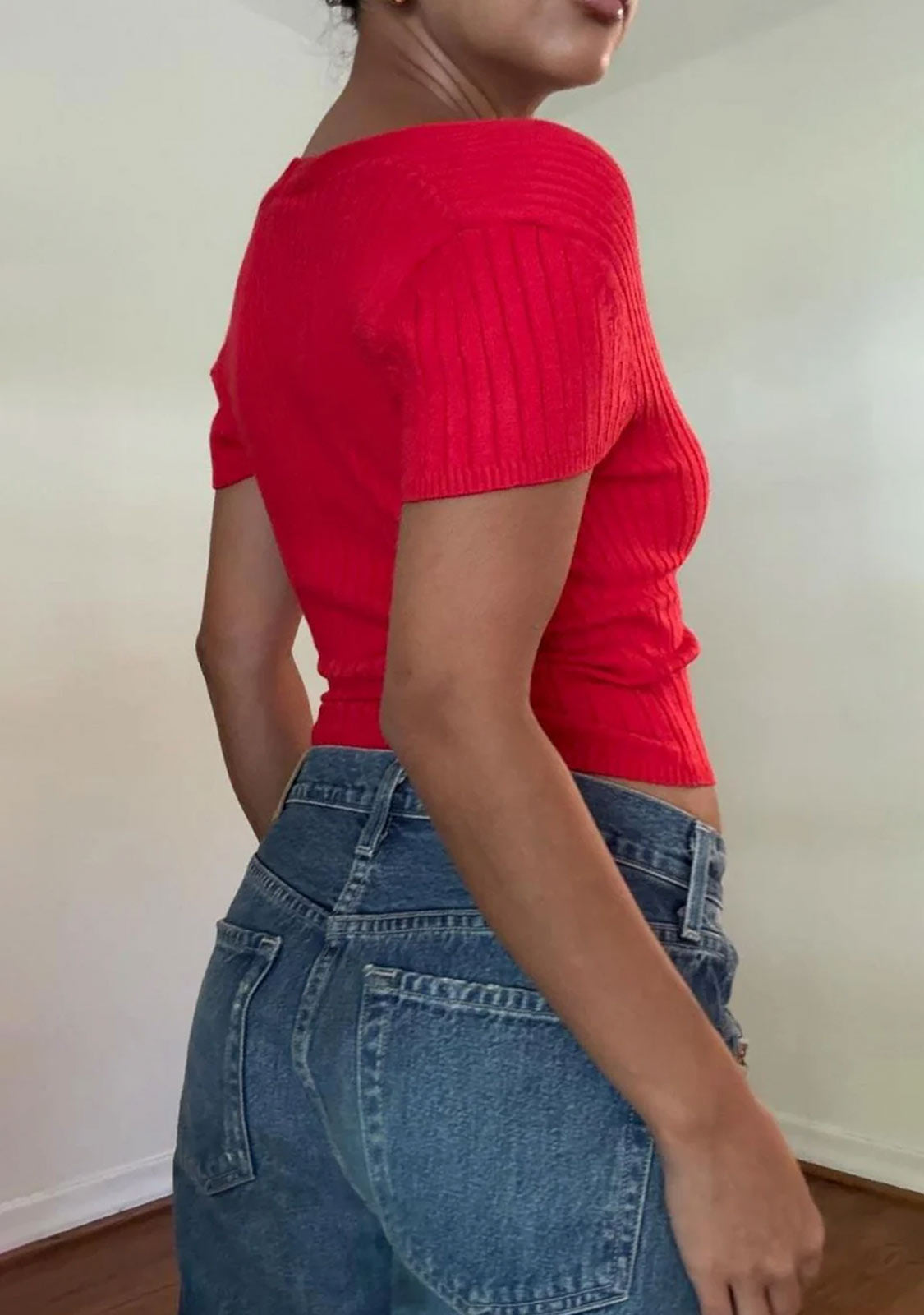 Fitted Cotton Ribbed Knit Top The Latest Scoop
