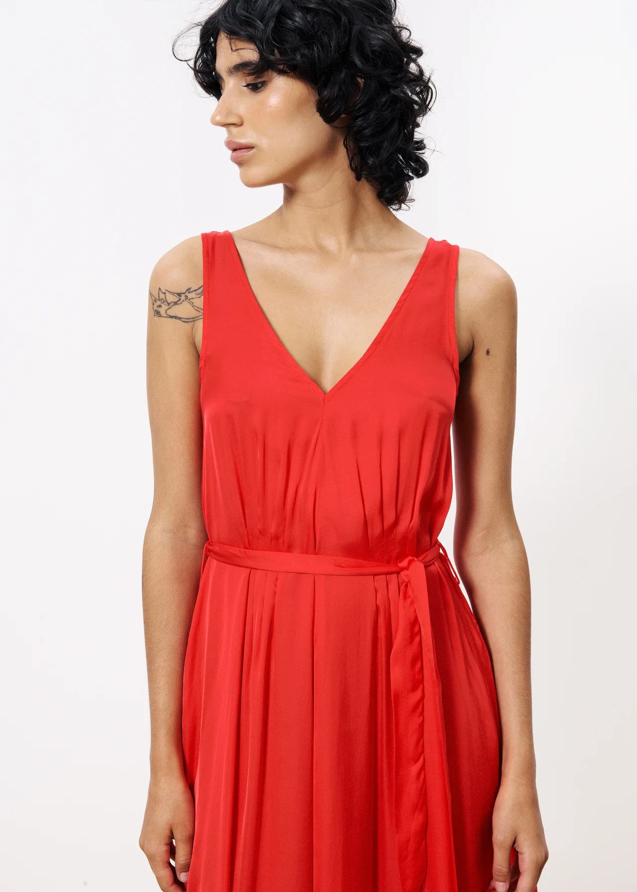 Achouak Satin Dress Rouge