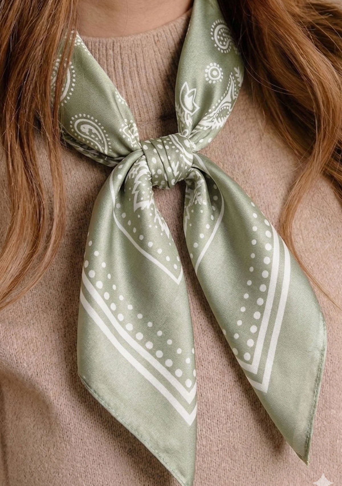 Light Paisley Design Square Bandana Scarf