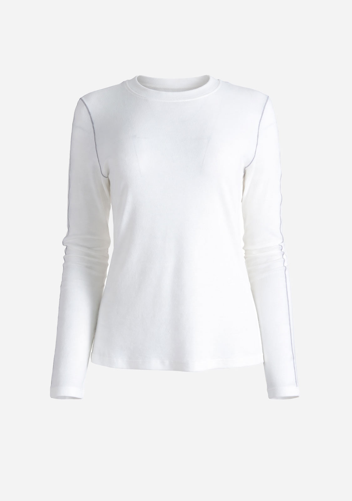 Fitted Long Sleeve Tee White audrey