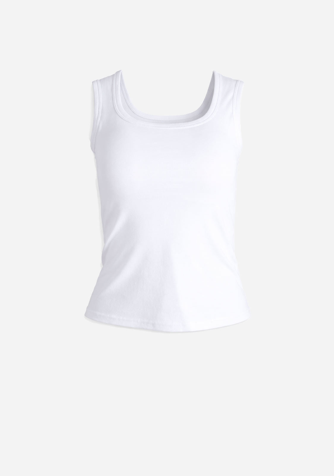 Fitted Sleeveless Tank White