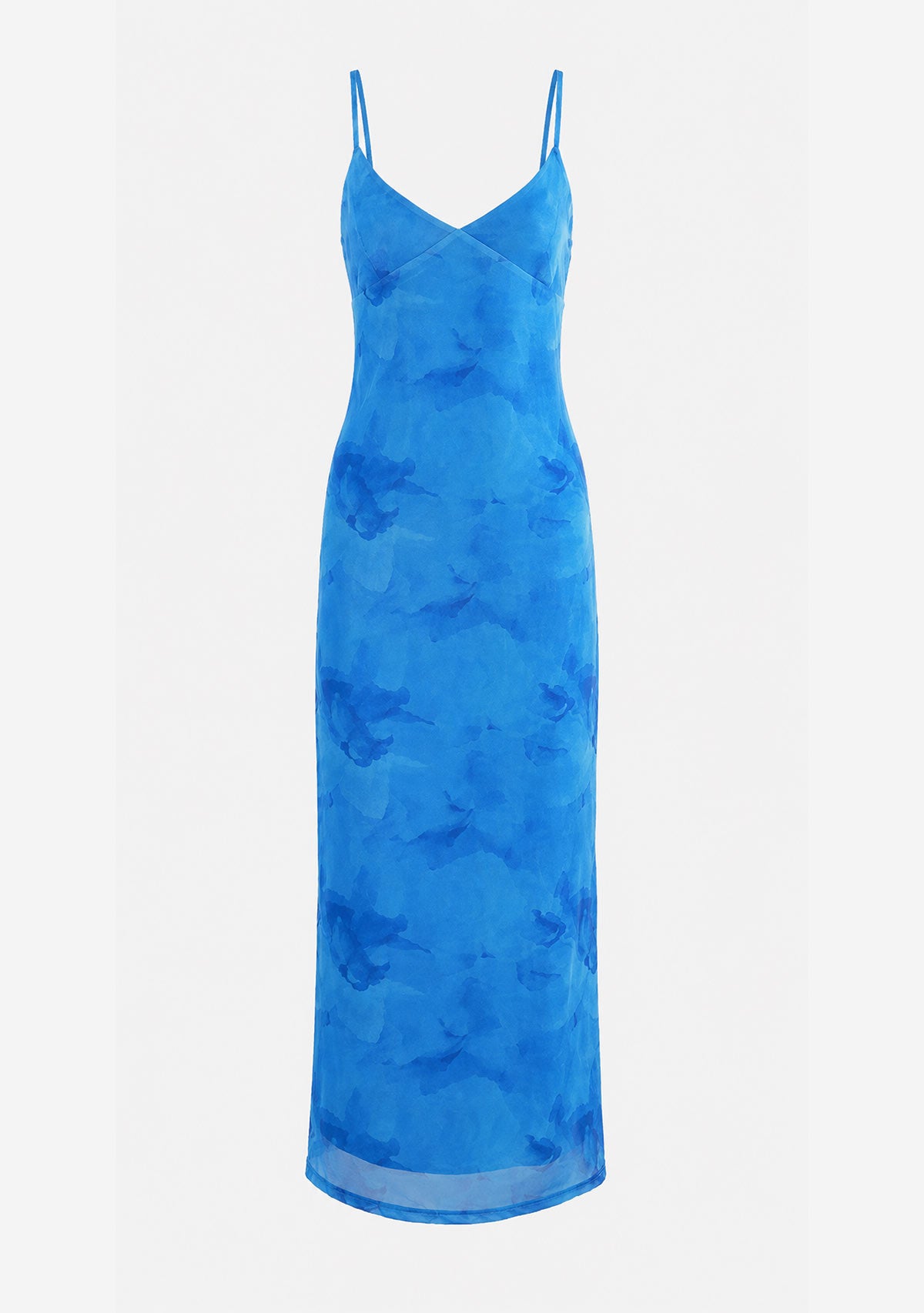 Floral Print Maxi Dress Blue