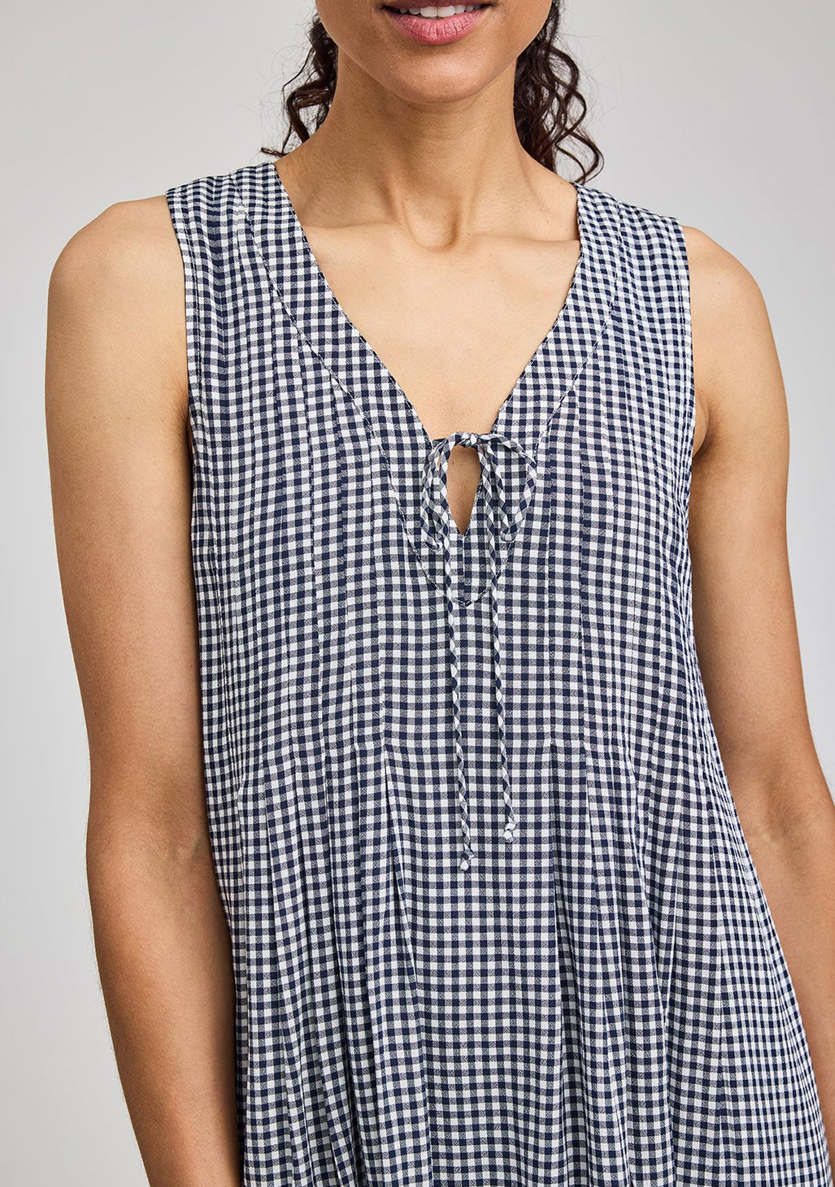 Zoey Mini Dress Navy Gingham