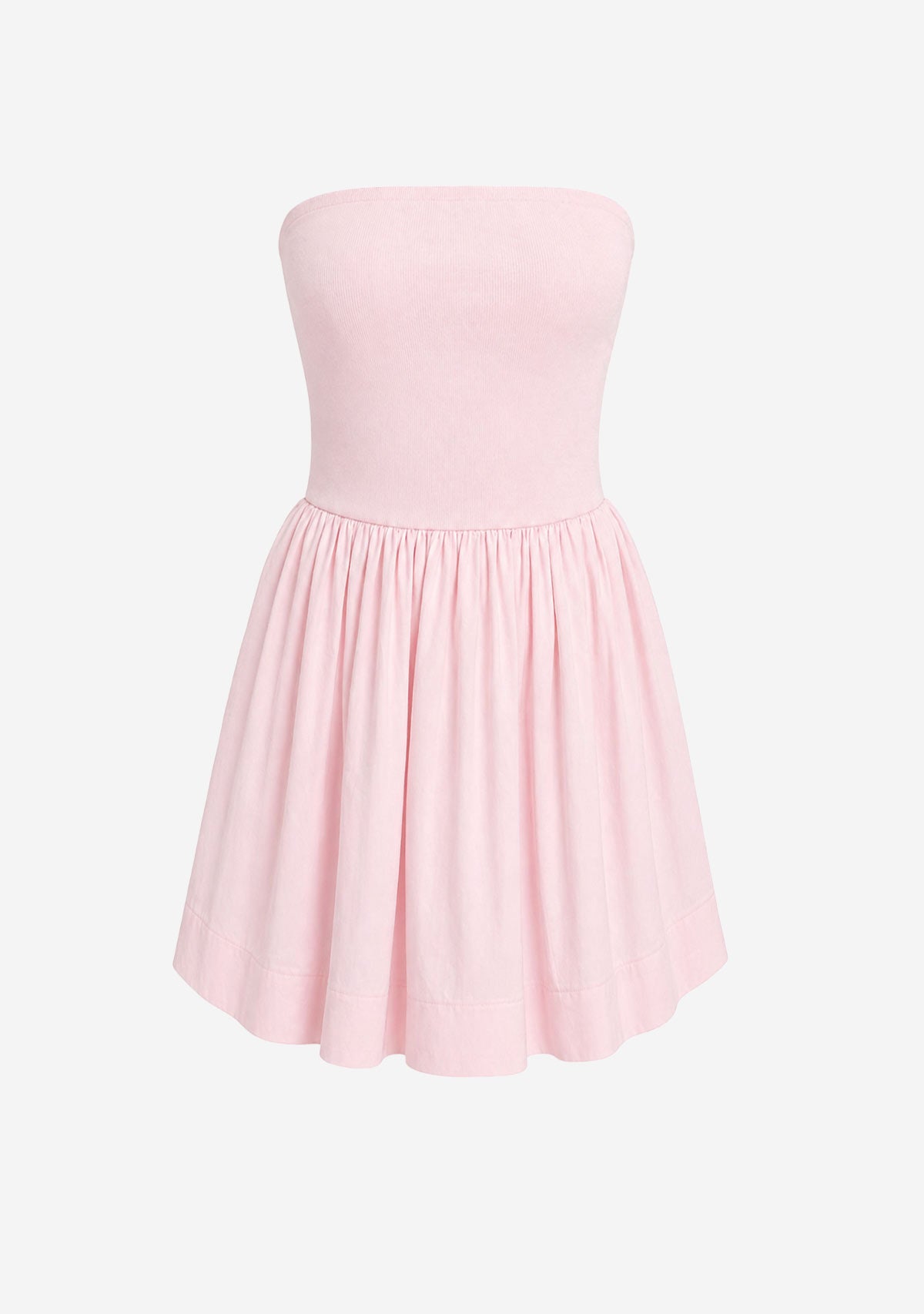 Strapless Flowy Mini Dress Soft Pink