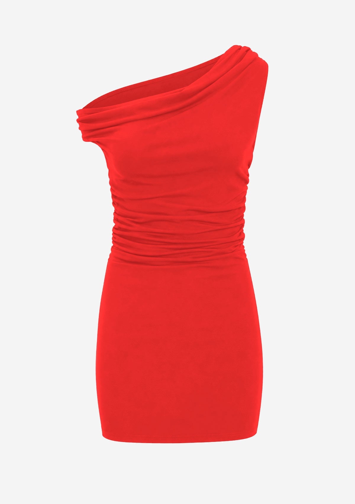 One Shoulder Dress Red Hyfve