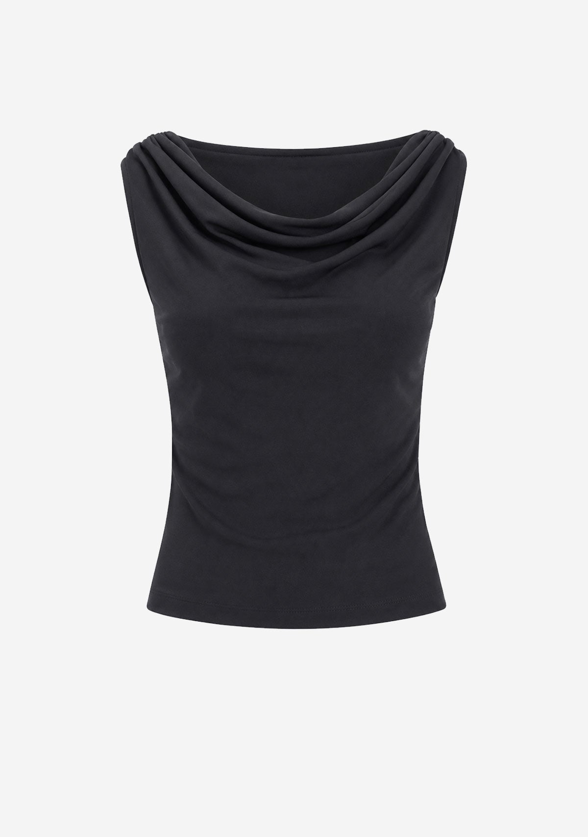 Sleeveless Boat Neck Blouse Black Hyfve