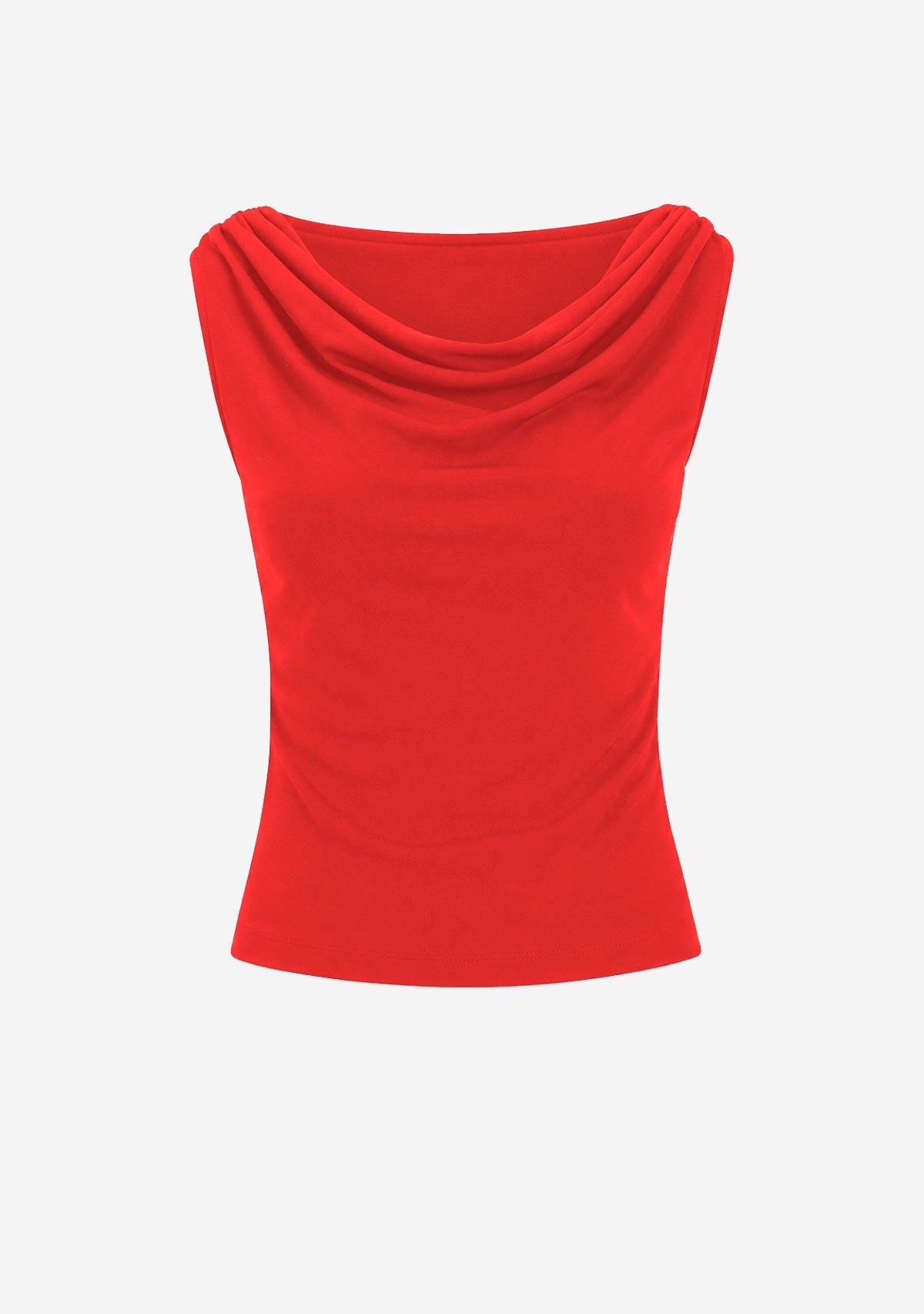 Sleeveless Boat Neck Blouse Red Hyfve
