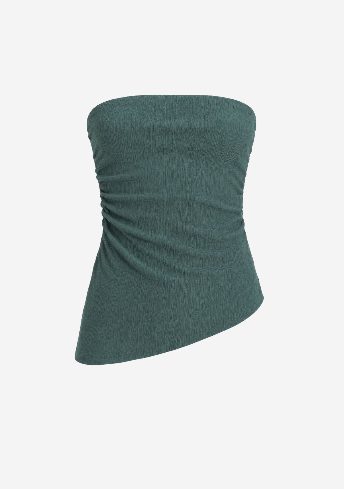 Strapless Lace Trim Blouse Teal Hyfve