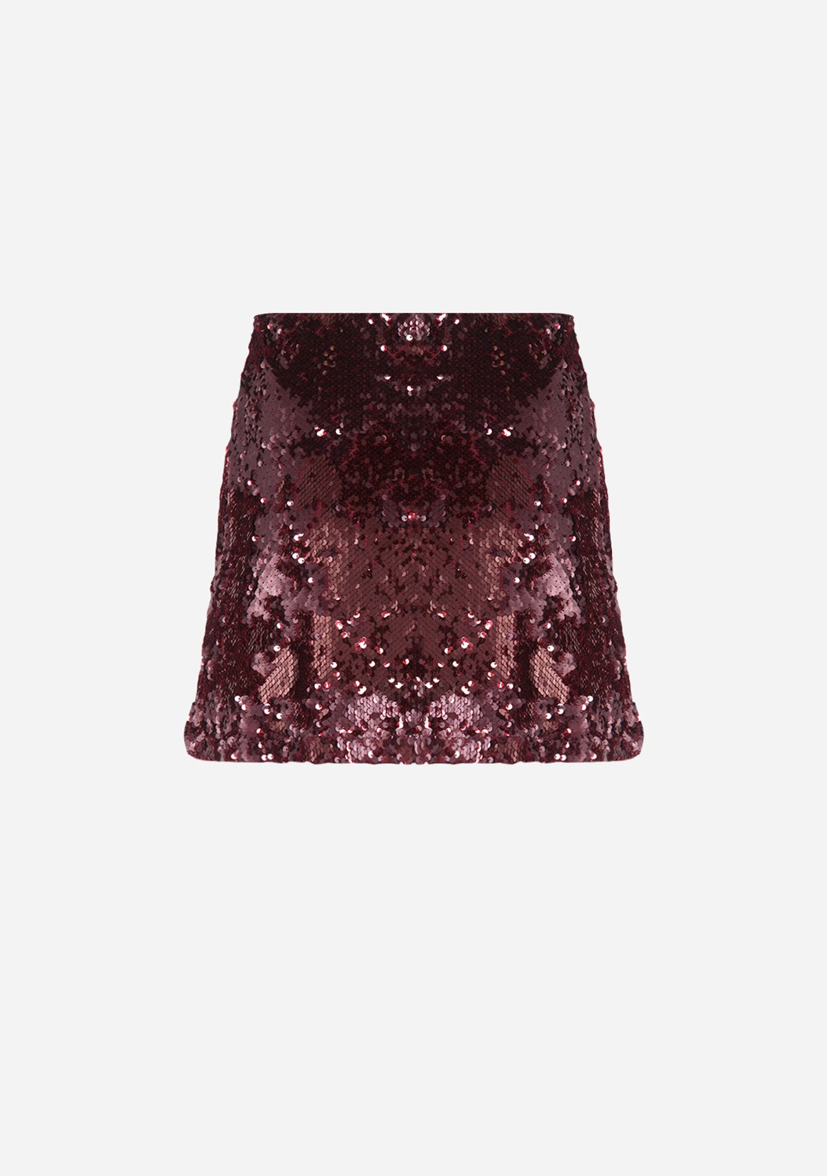JXDia Tara Sequin Mini Skirt Wvn Cabernet