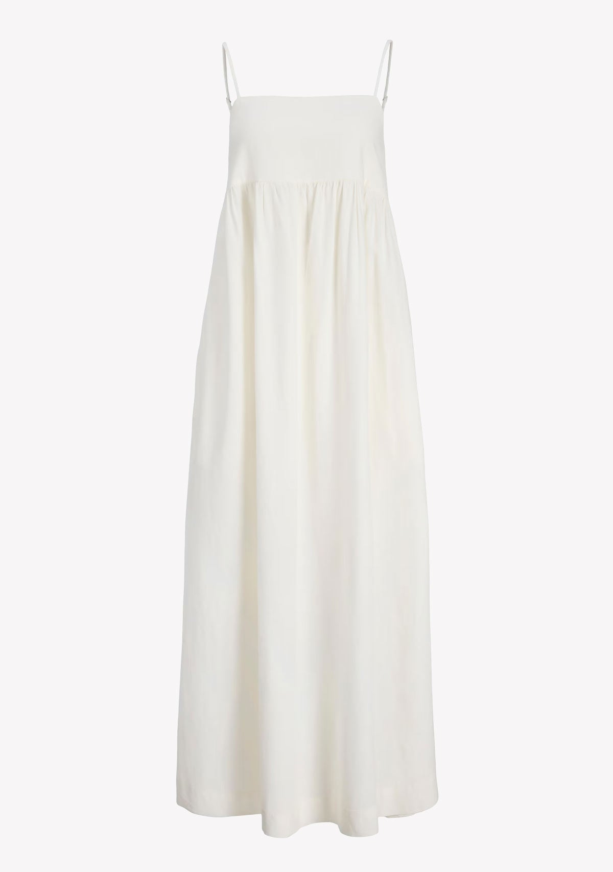 Jx Almira Linen Blend Long Dress Blanc De Blac