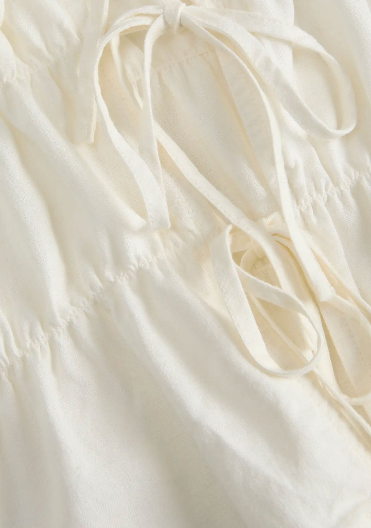 Jx almira Linen Blend Tie Top Blanc De Blac JJXX