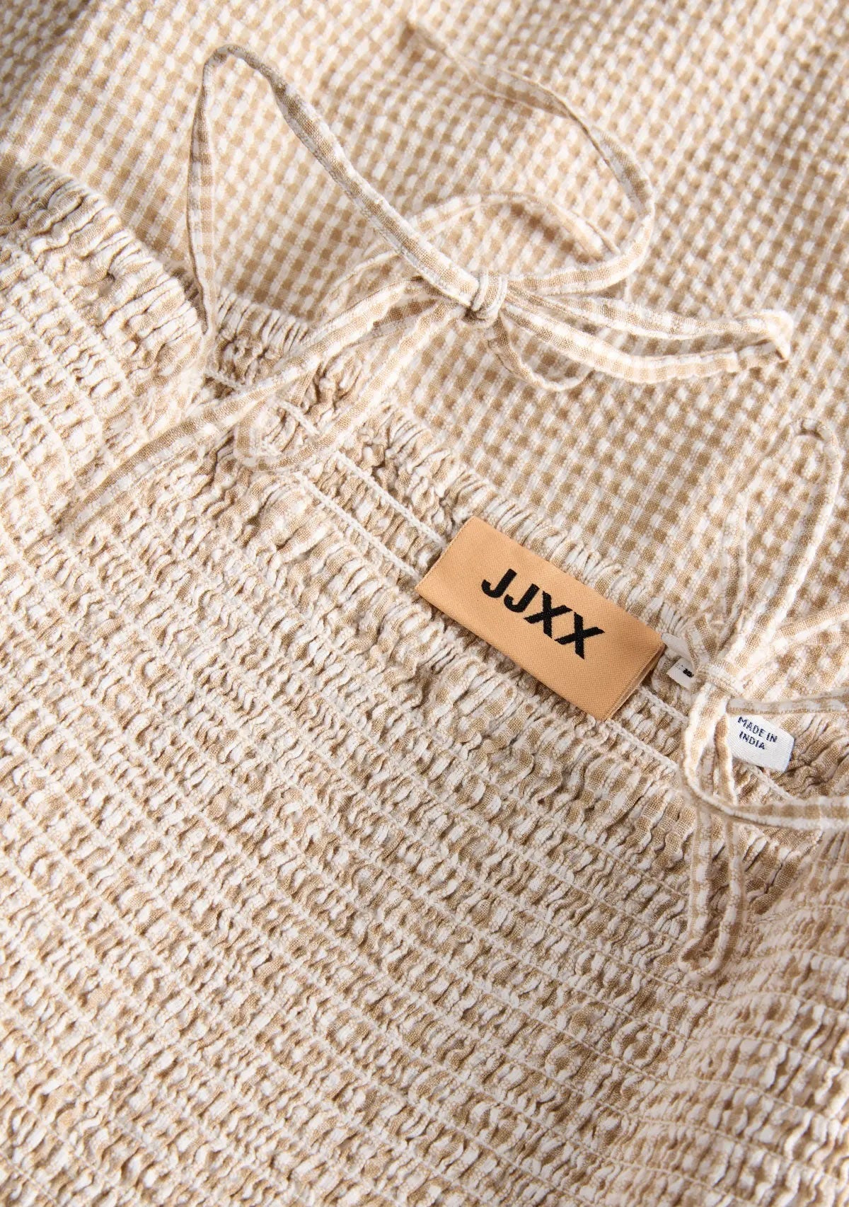 Jx zoe Seersucker Smock Strap Dress Cornstalk White JJXX