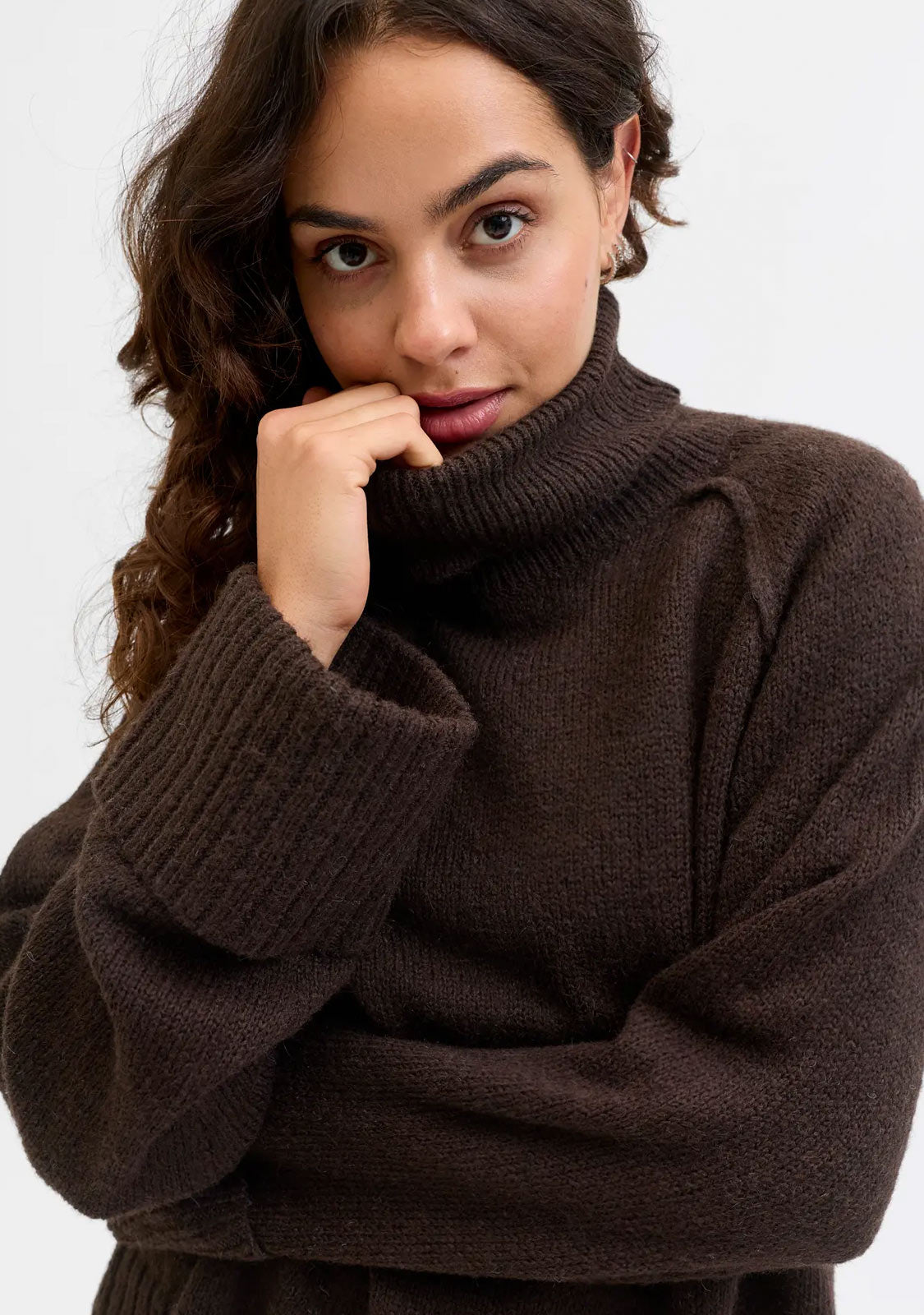 Jxellinora Raglan Roll Neck Knit Bracken