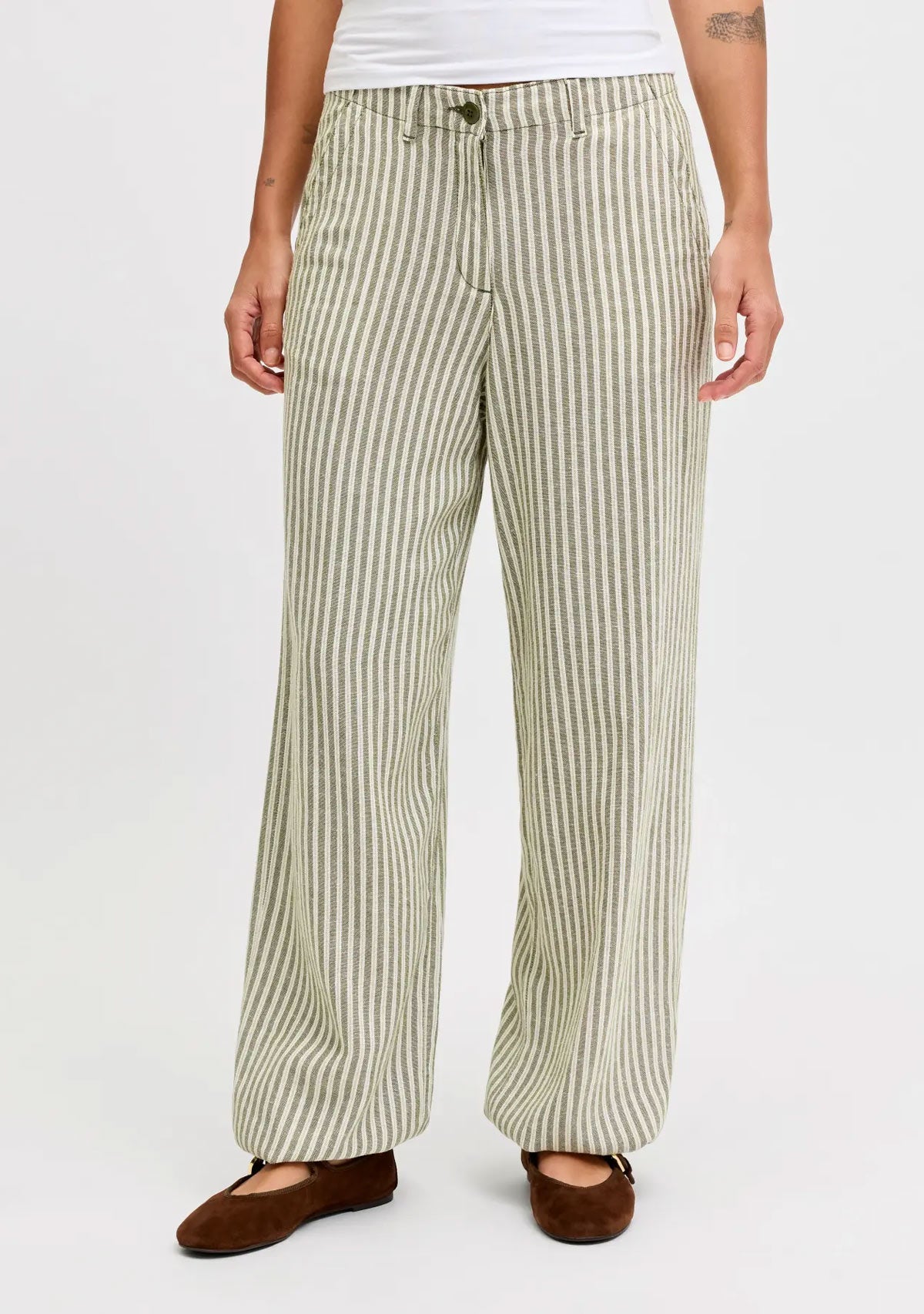 Jxemily Raya Mw Pant Pnt 32" Olive Branch JJXX