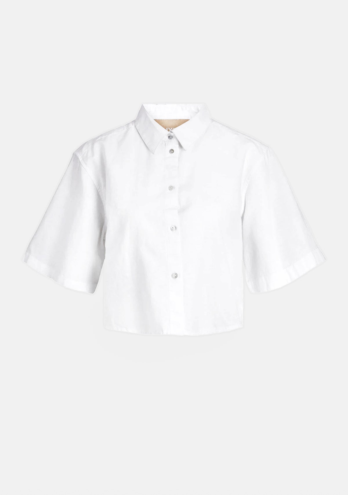 JX Lulu SS Cropped Linen Blend Shirt