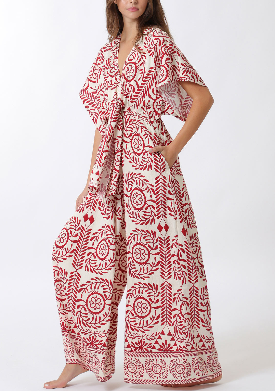 Kimono Printed Jumpsuit