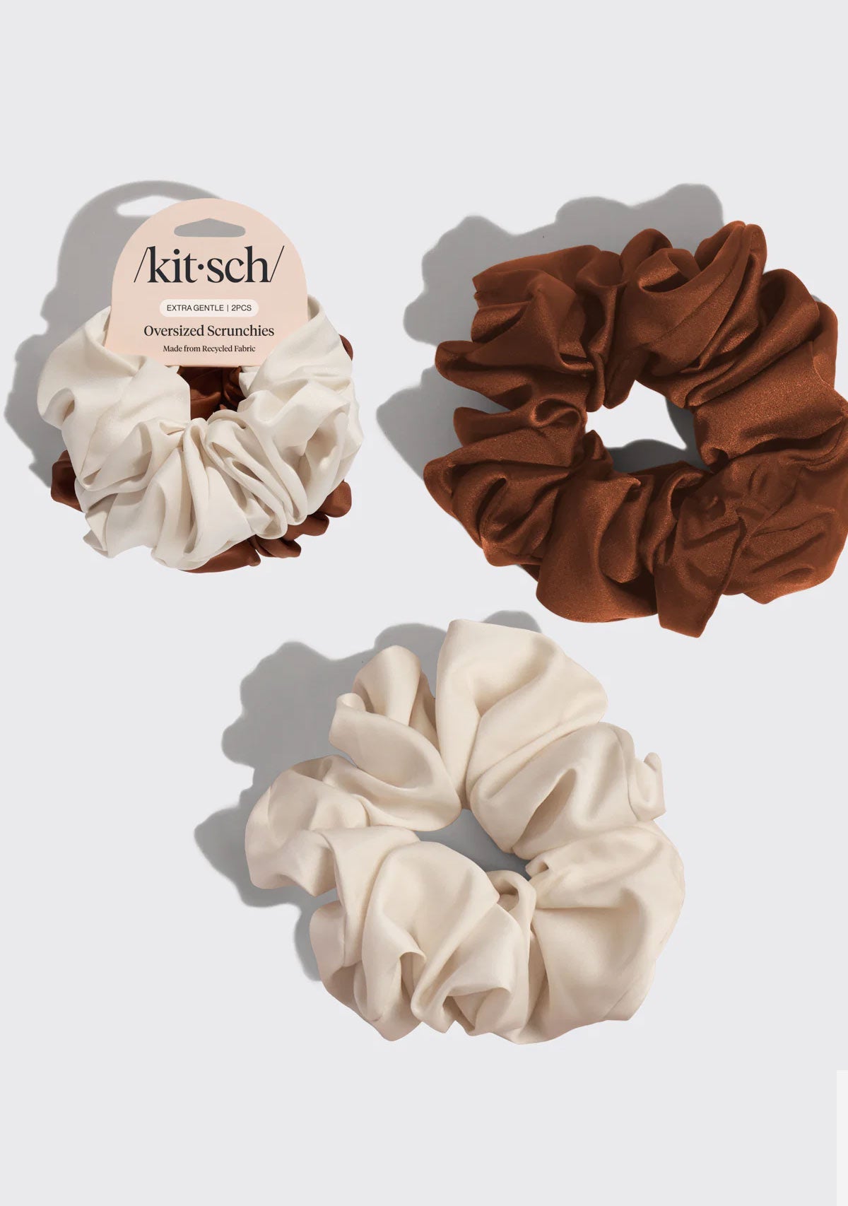 Cream & Camel Oversized Scrunchies Kitsch