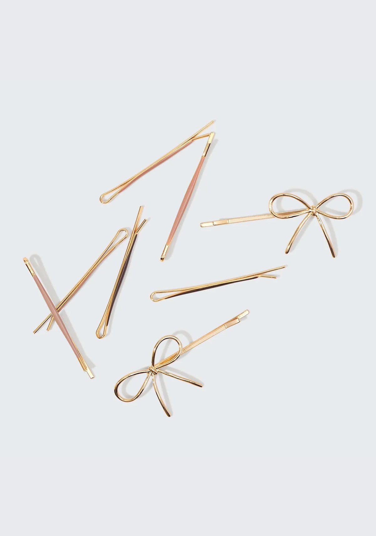 Metal Enamel Puffy & Bow Bobby Pins Rosewood The Latest Scoop