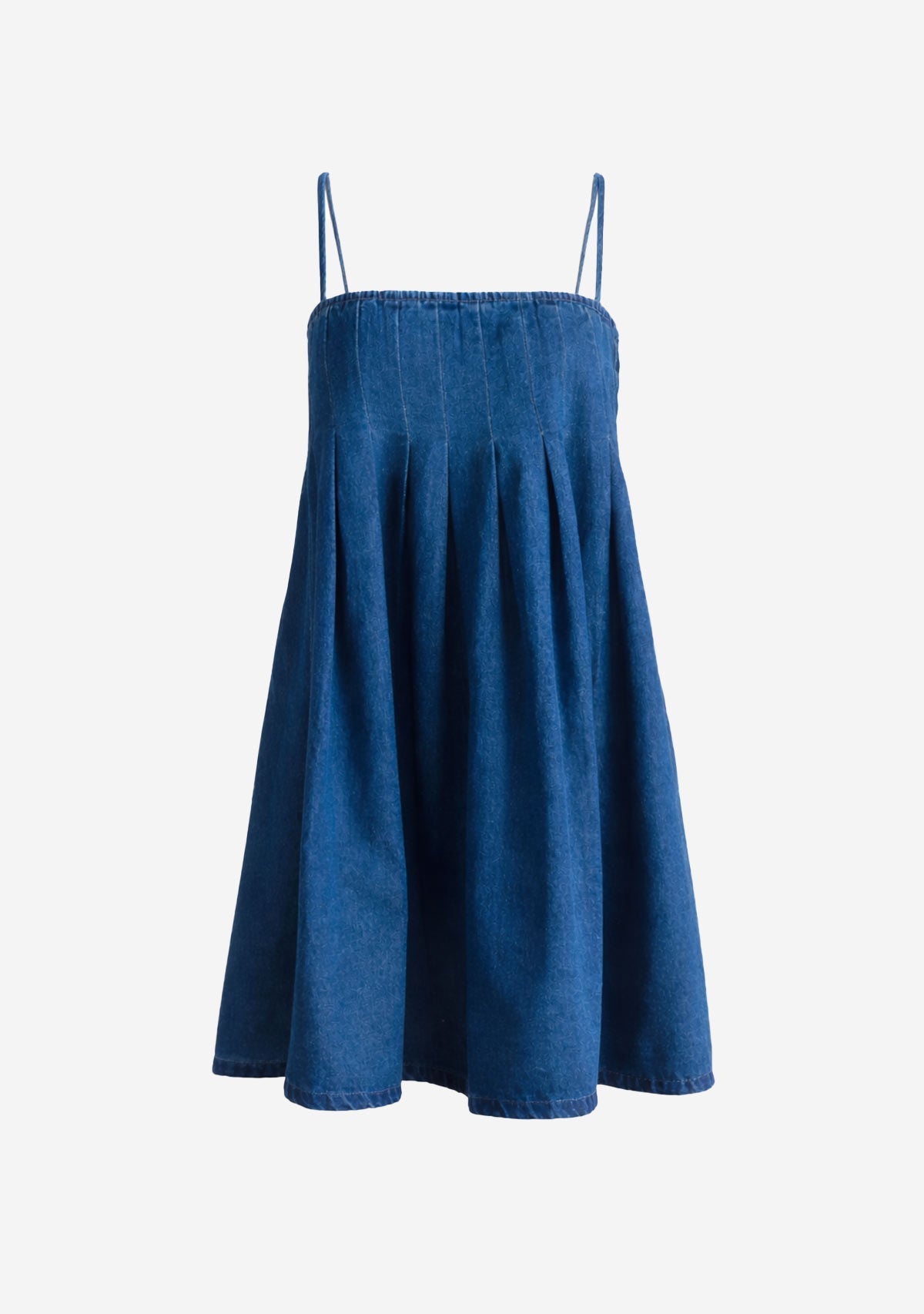 Denim Pleated Babydoll Dress DK Denim Klesis