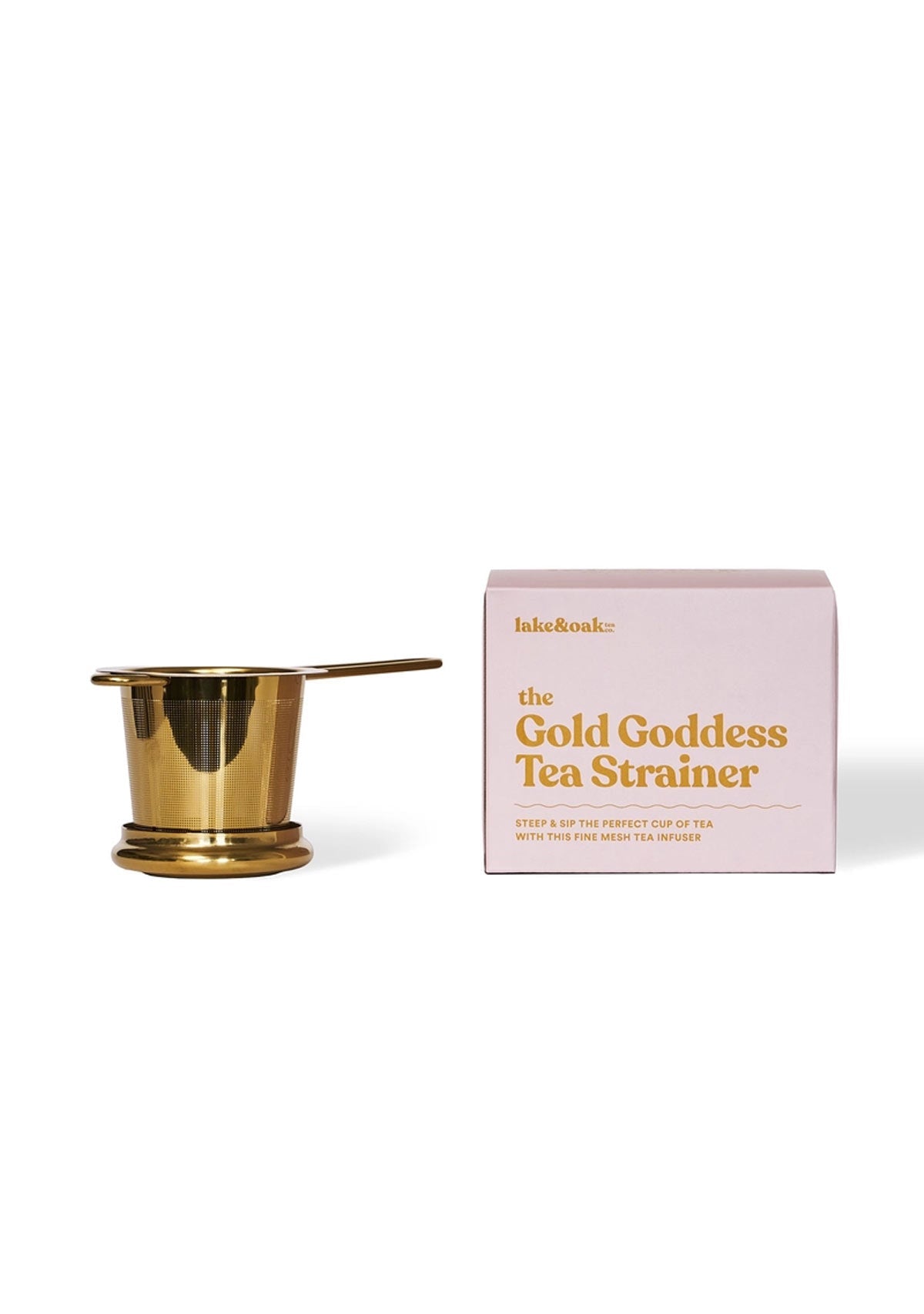 The Gold Goddess Tea Strainer Lake & Oak Tea Co.