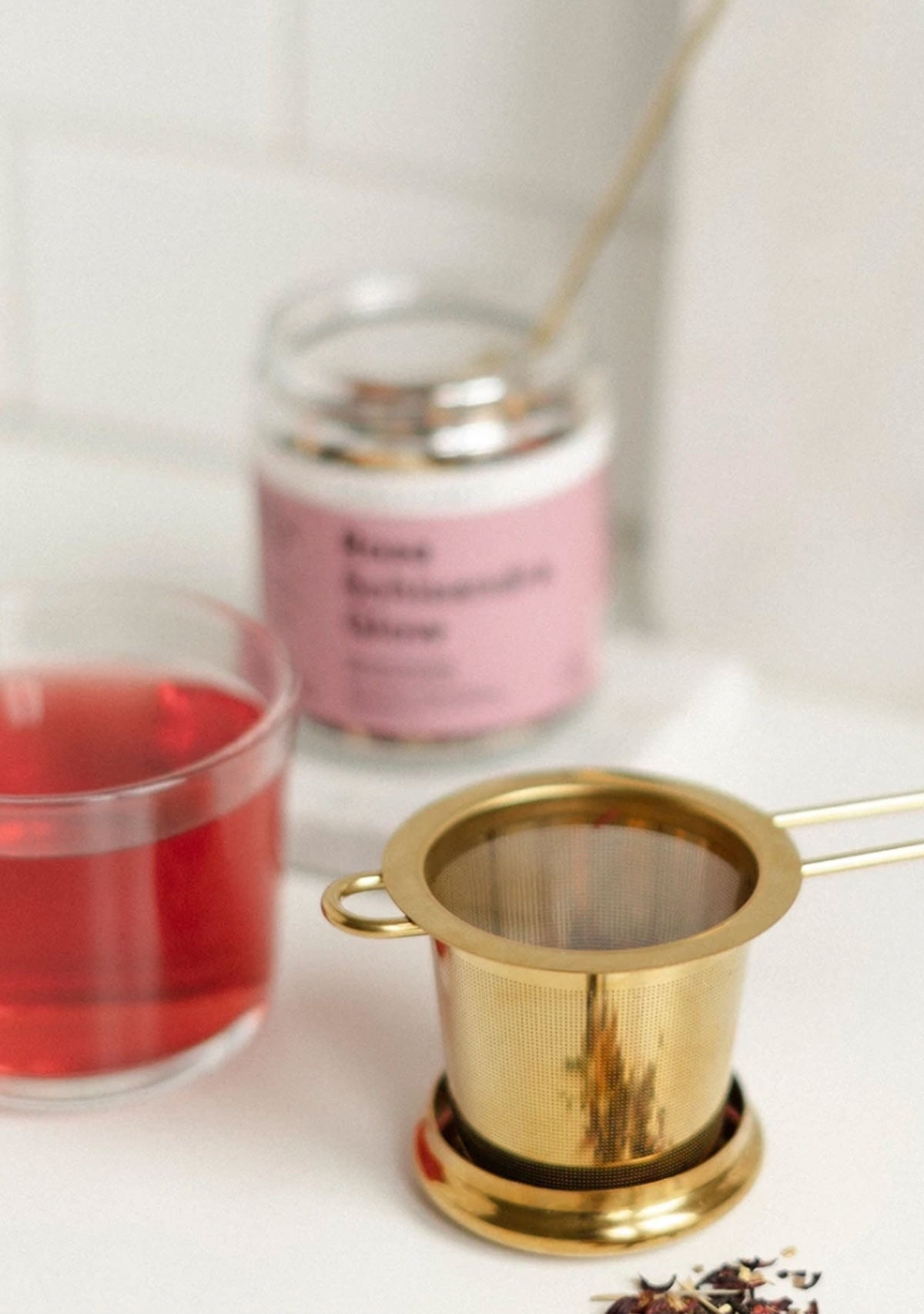 The Gold Goddess Tea Strainer Lake & Oak Tea Co.