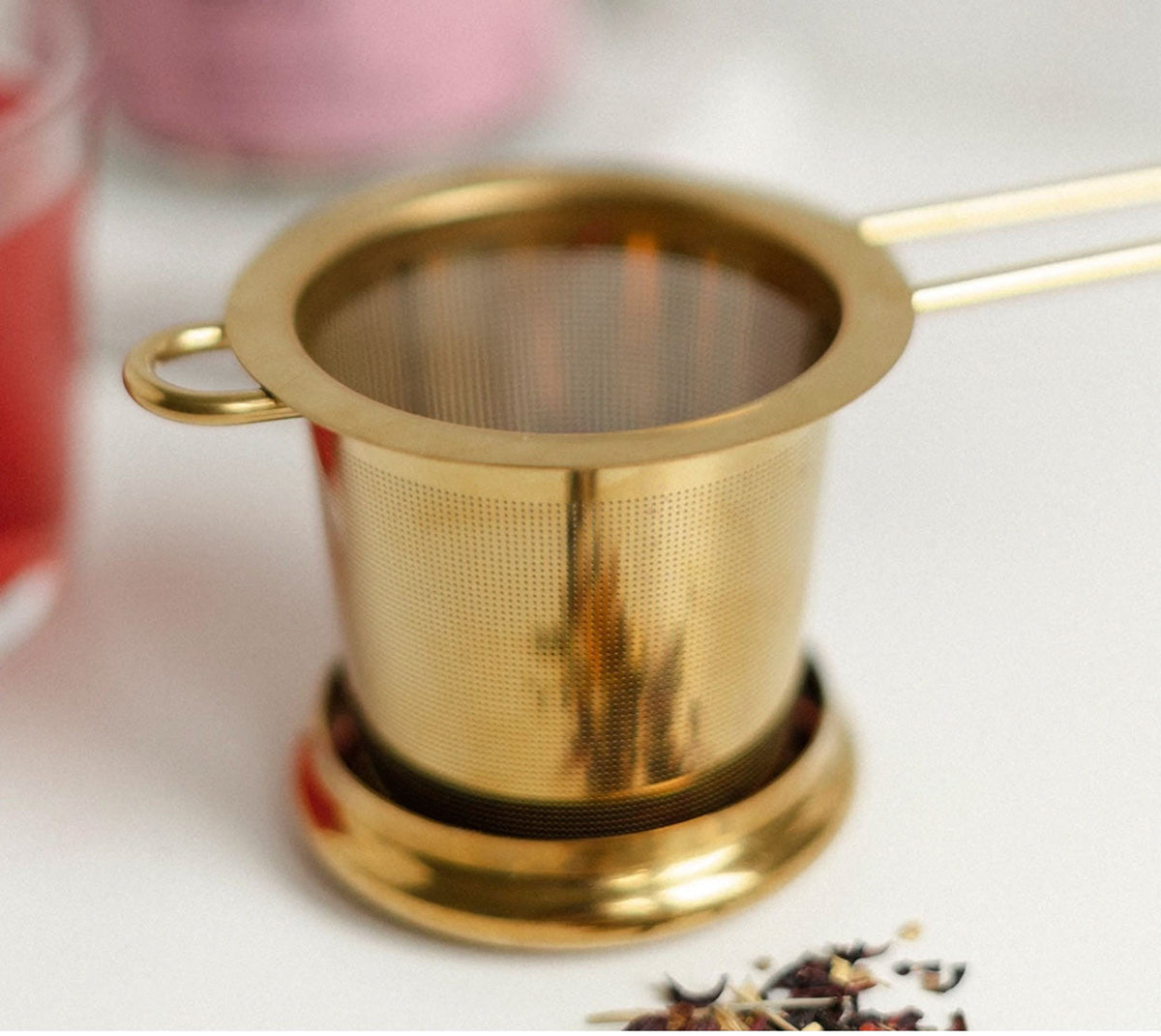 The Gold Goddess Tea Strainer Lake & Oak Tea Co.