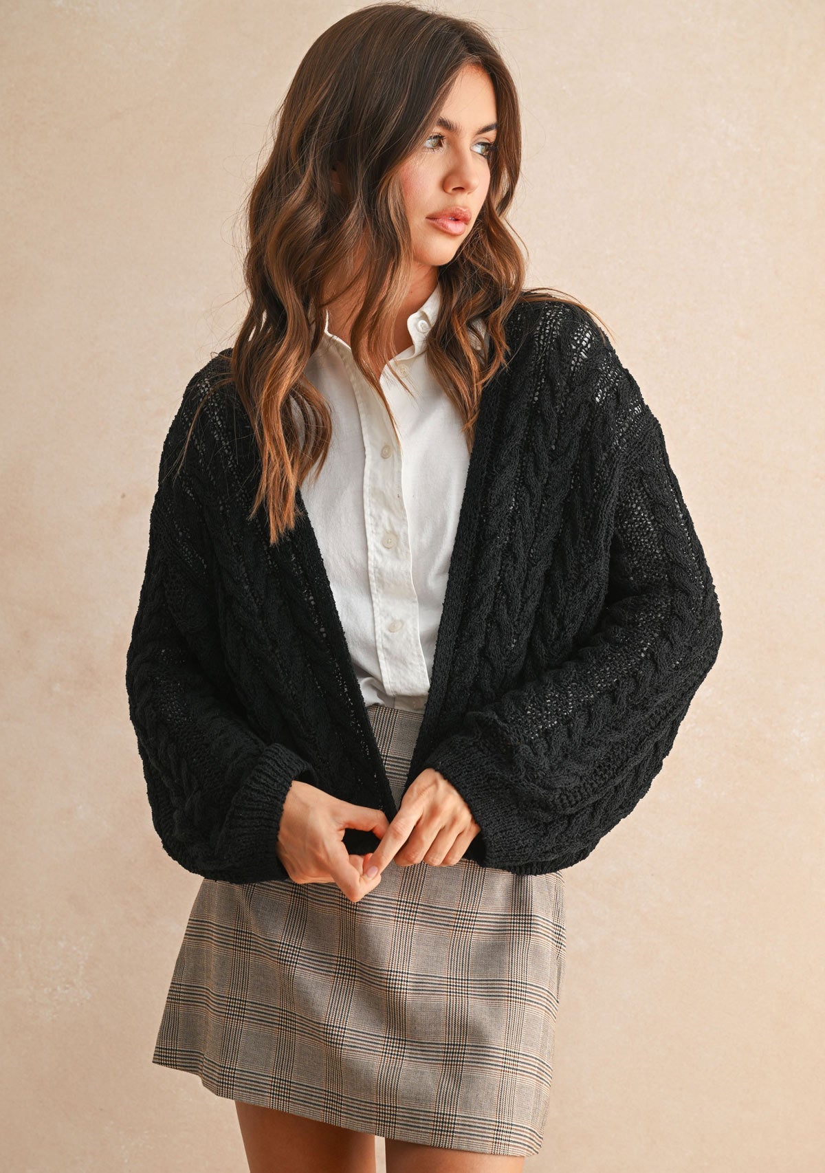 Light Weight Cable Knitted Cardigan The Latest Scoop
