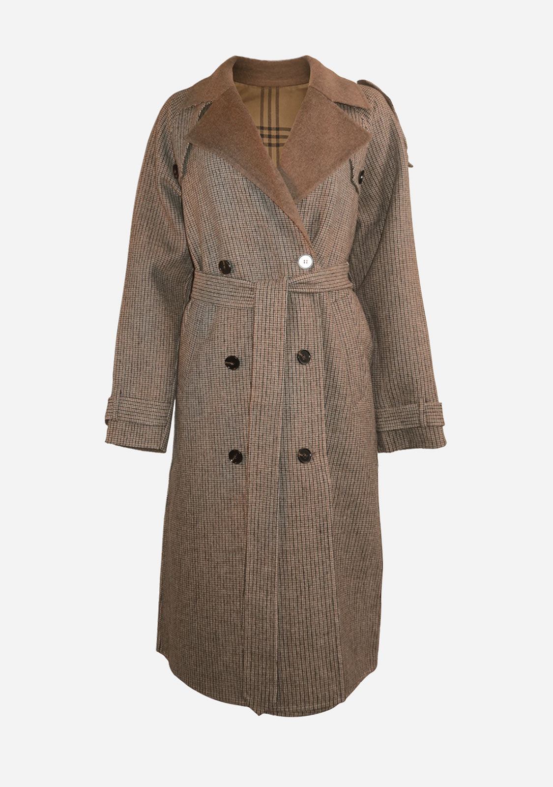 Lexi Plaid Coat Brown Multi