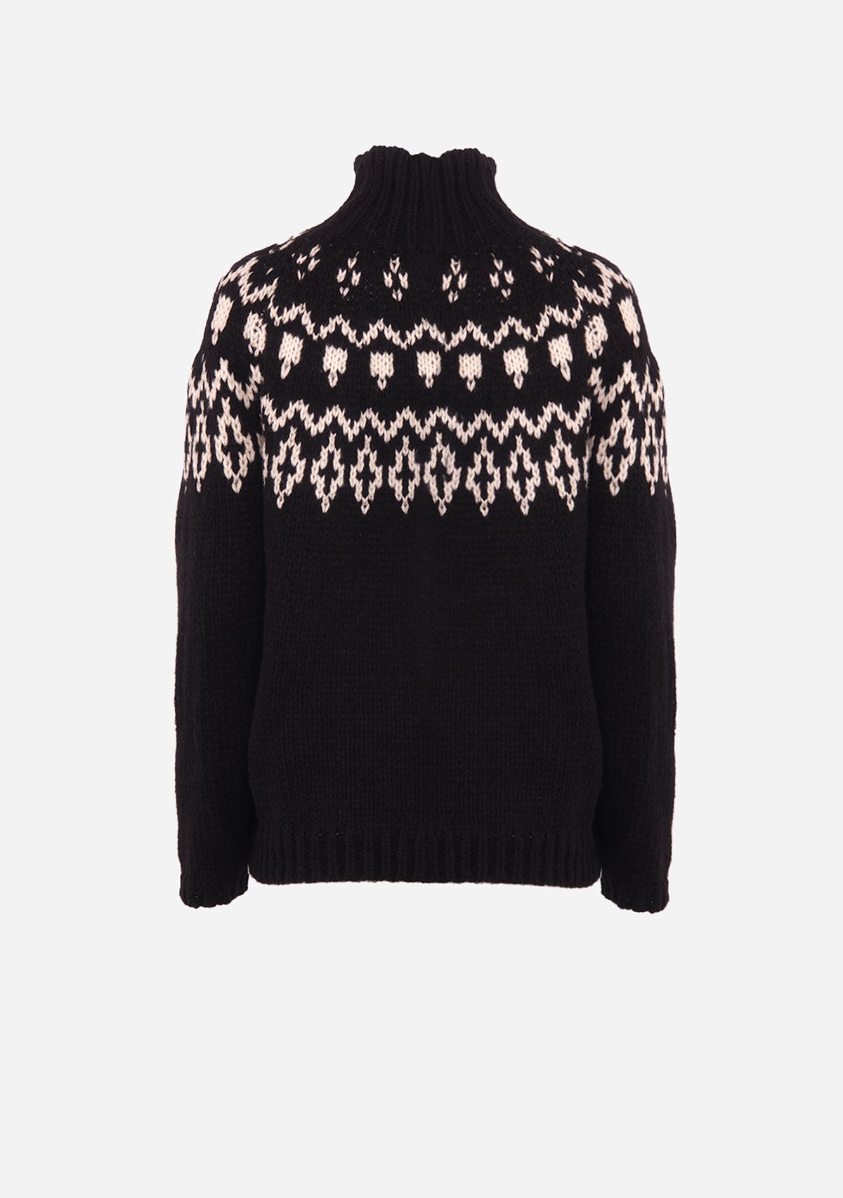 Aggie Fair Crewneck Pullover Black/White