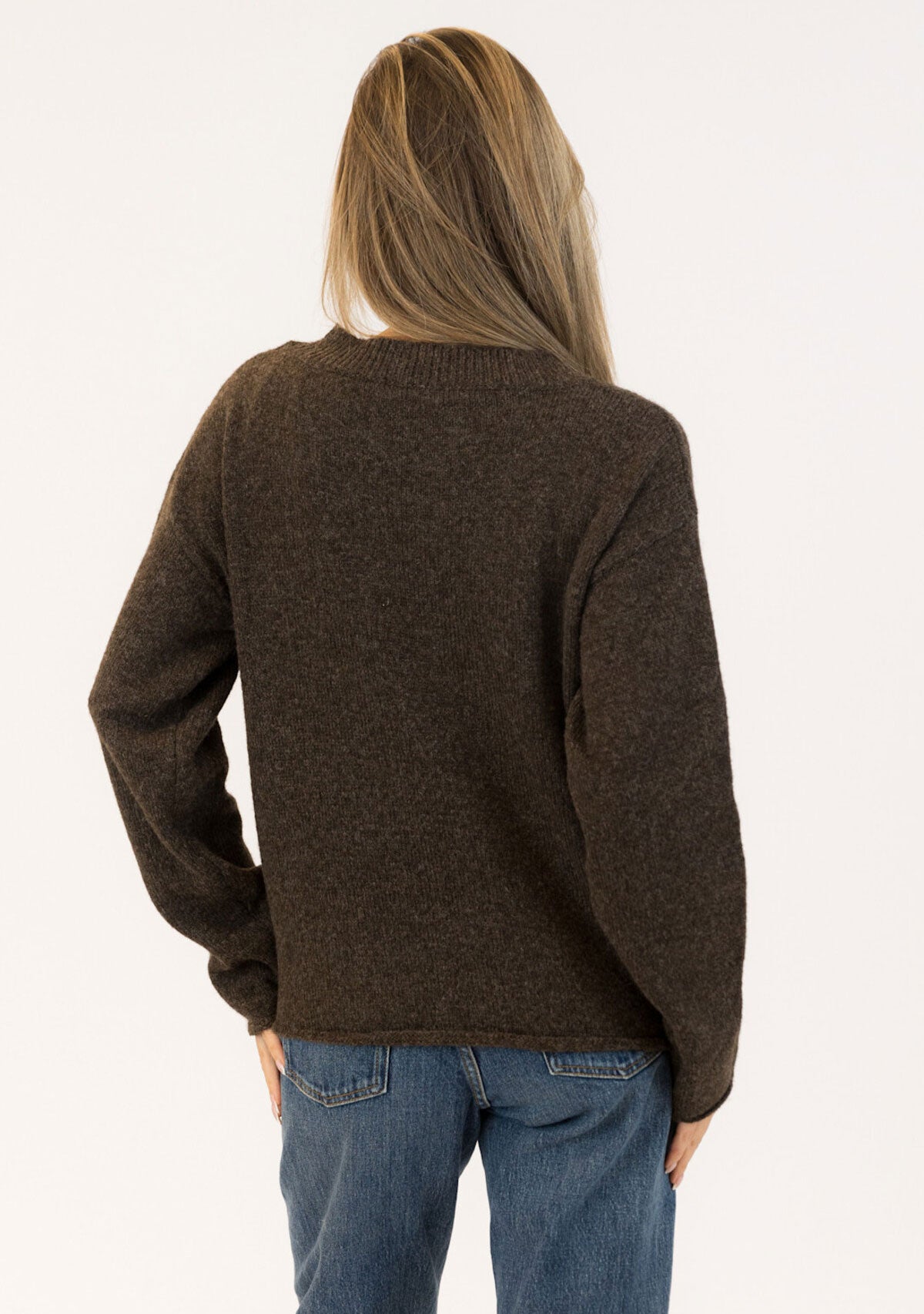 Aiden Crewneck Pullover Dark Brown