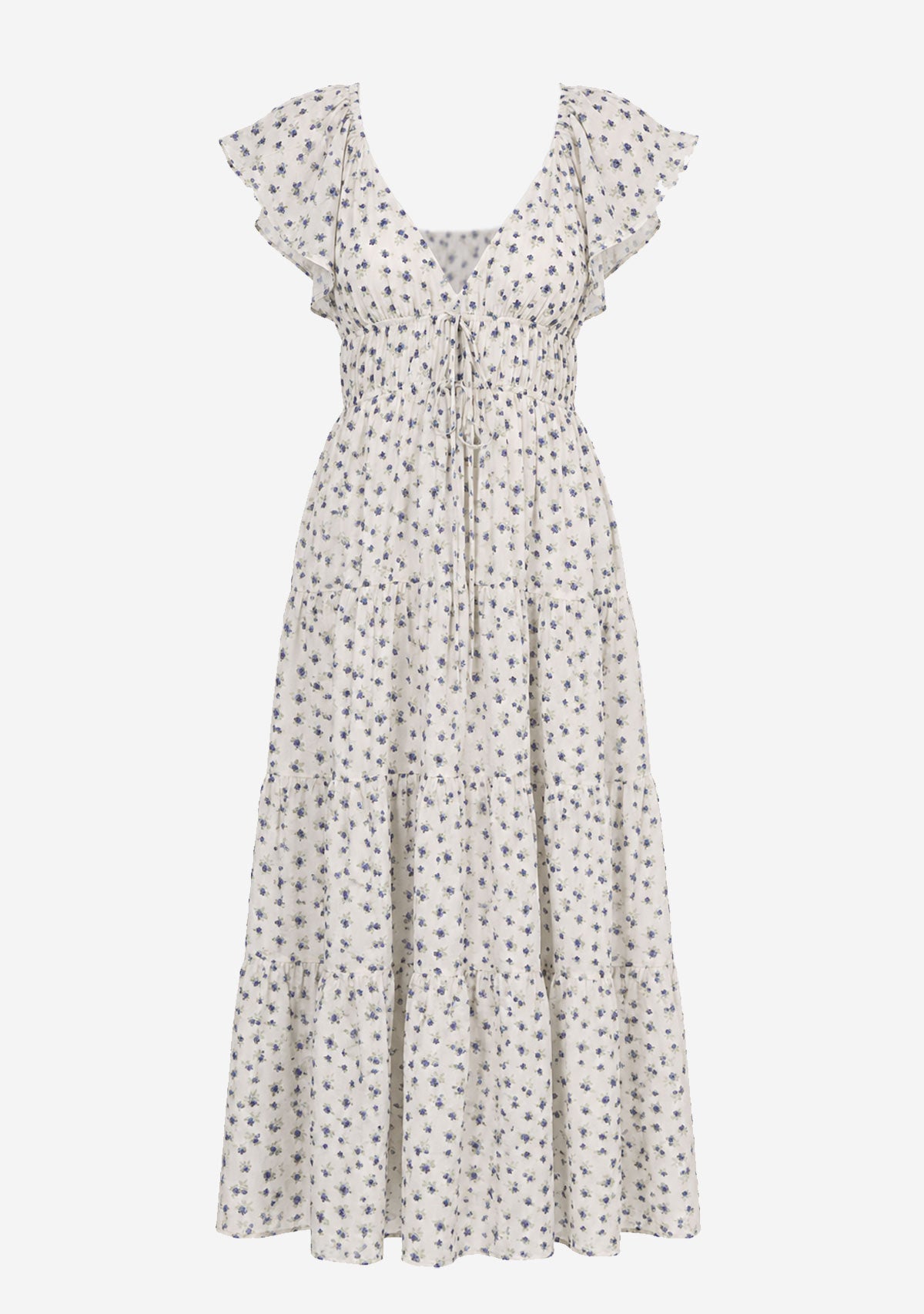 Ditzy Floral Printed Sleeveless Midi Dress Blue/Multi Mable