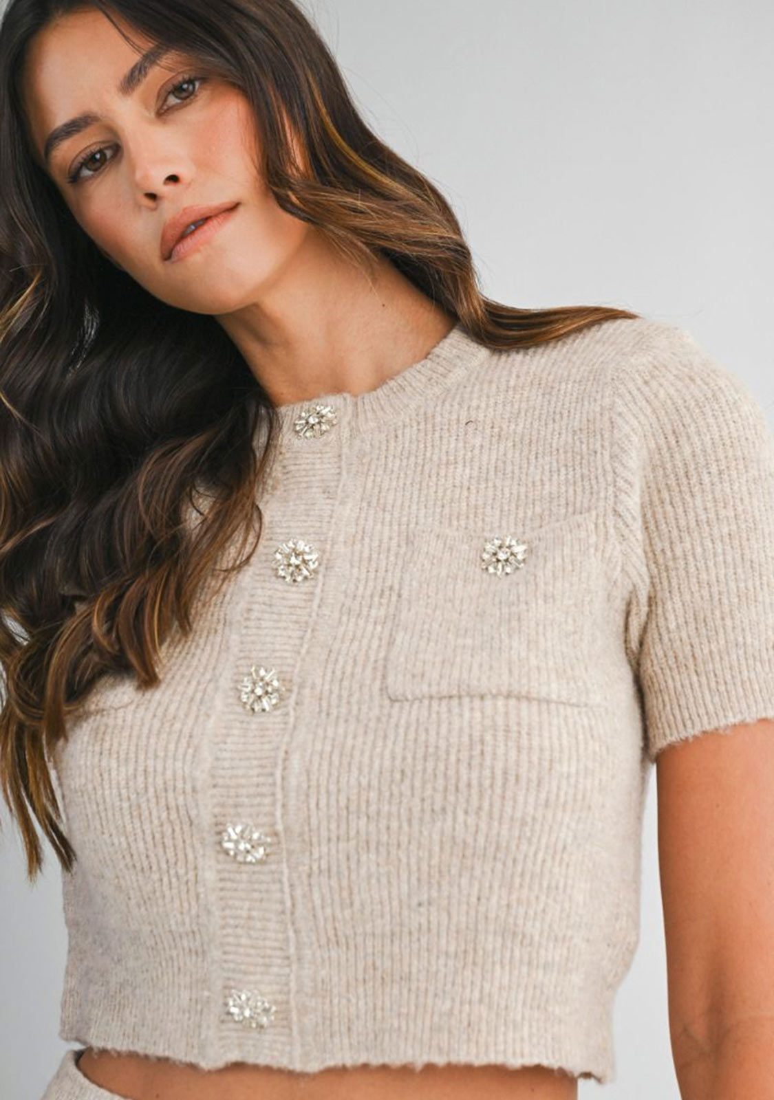 Button Front Sweater Top