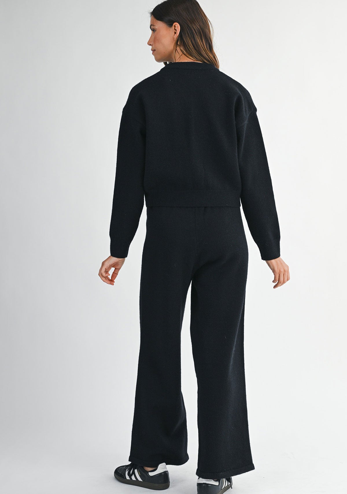 Pantalon long en maille noire