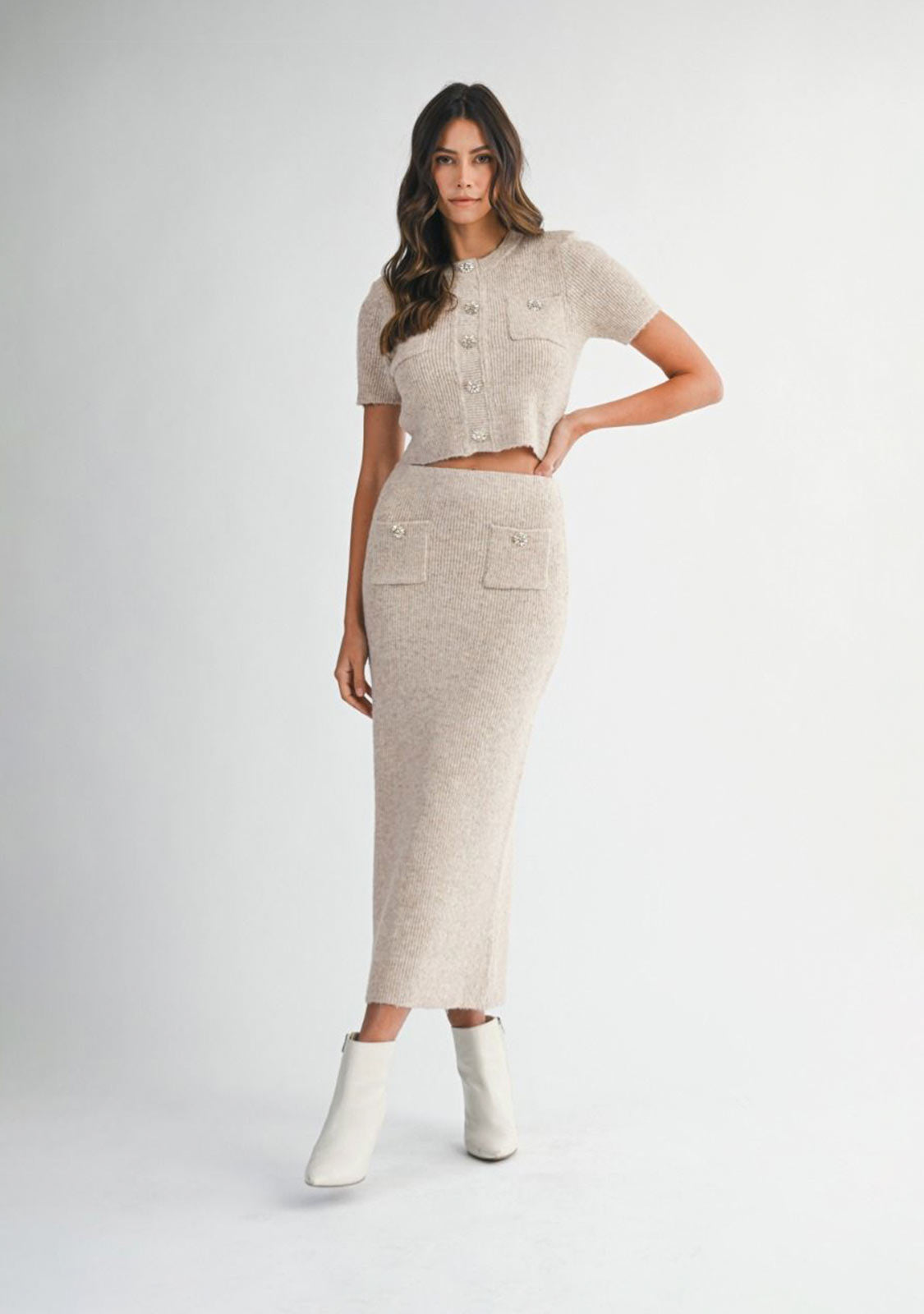 Midi Skirt Lt Mocha Mable