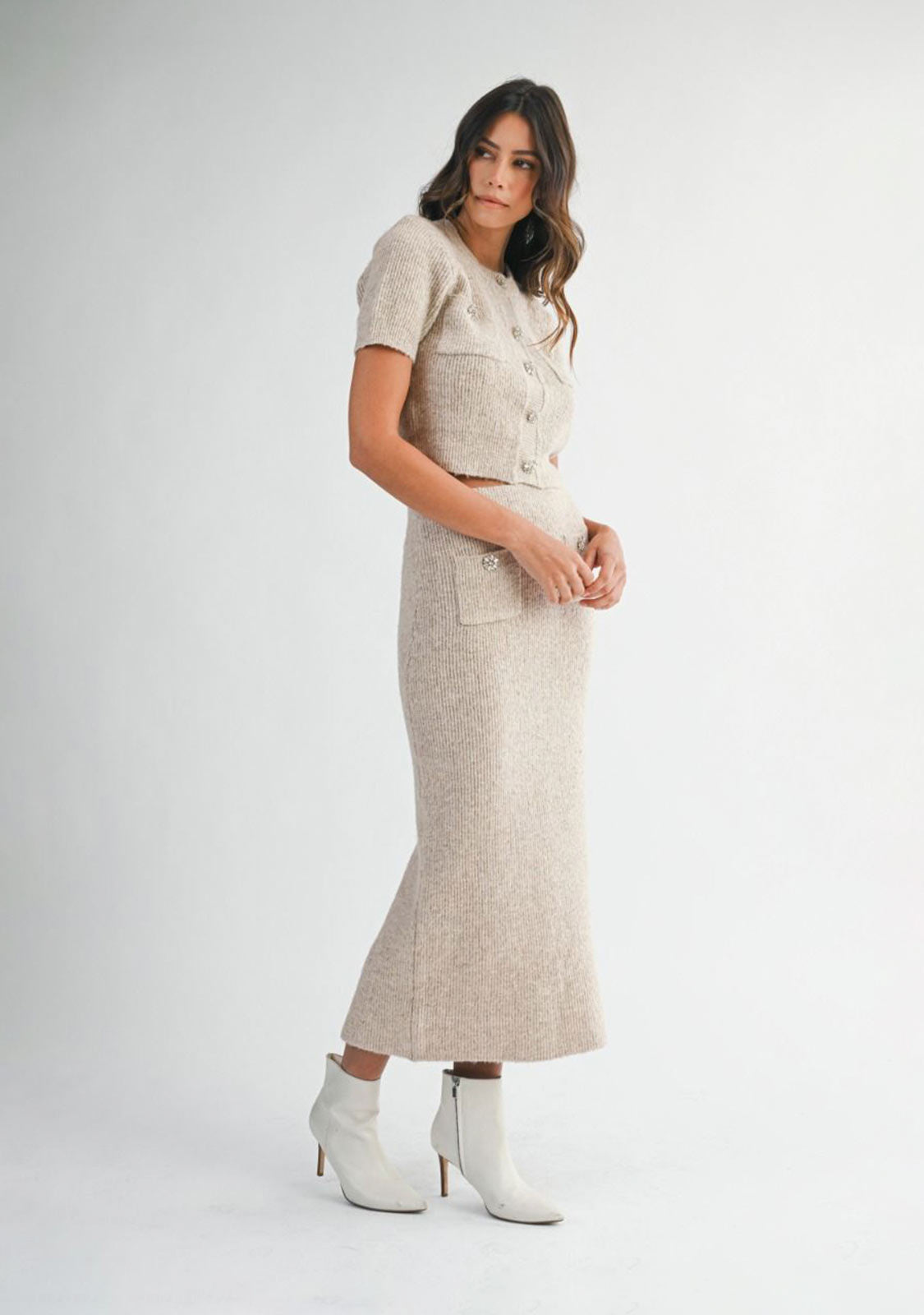 Midi Skirt Lt Mocha Mable
