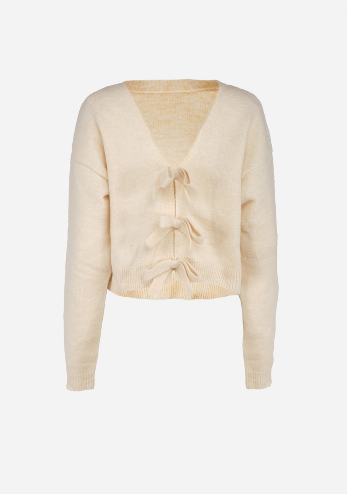 Color Block Bow Knit Top