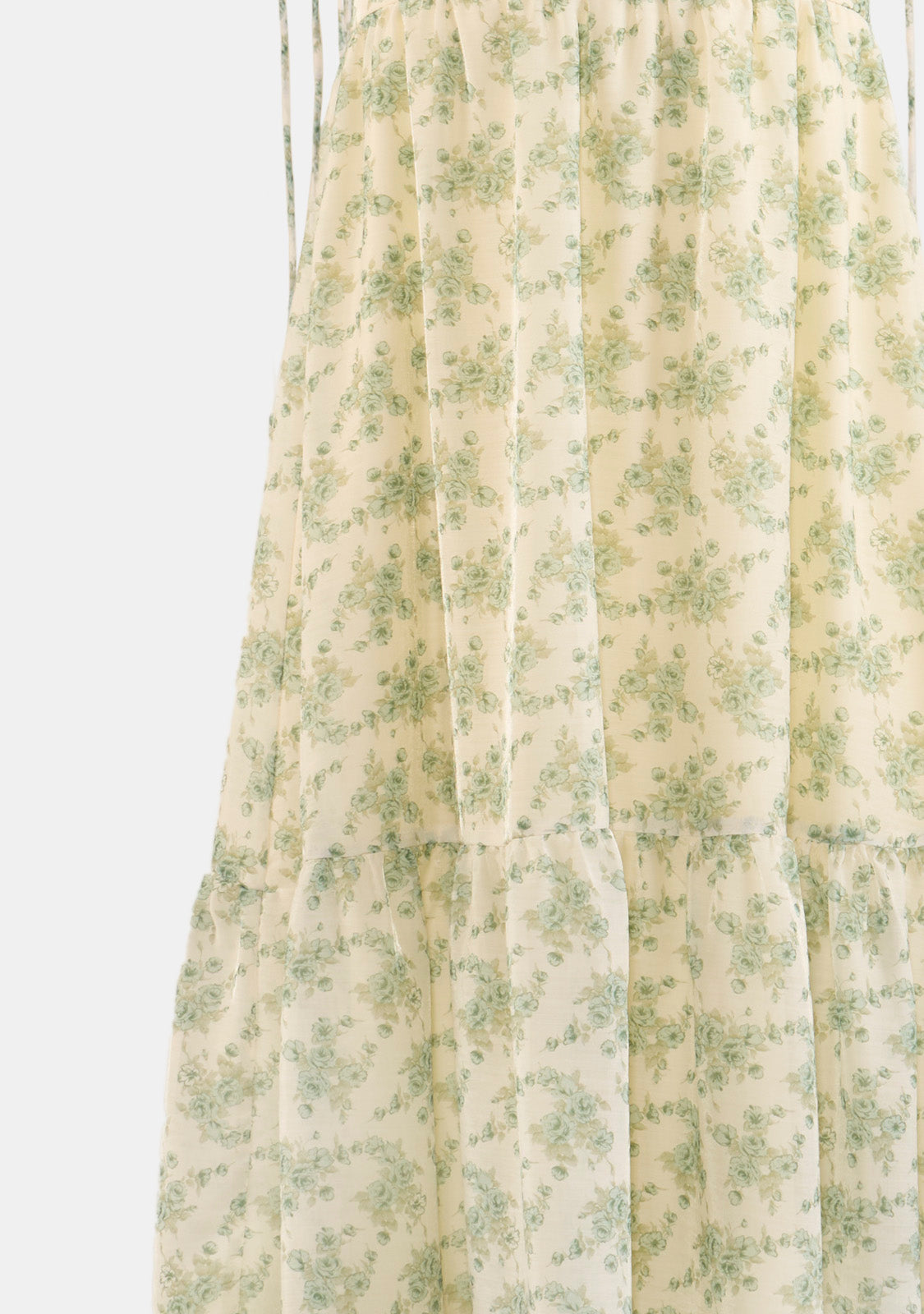 Bow Tied Strap Tiered Midi Dress