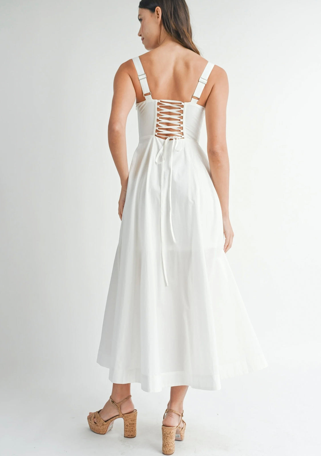 Bustier Bodice Midi Dress Mable