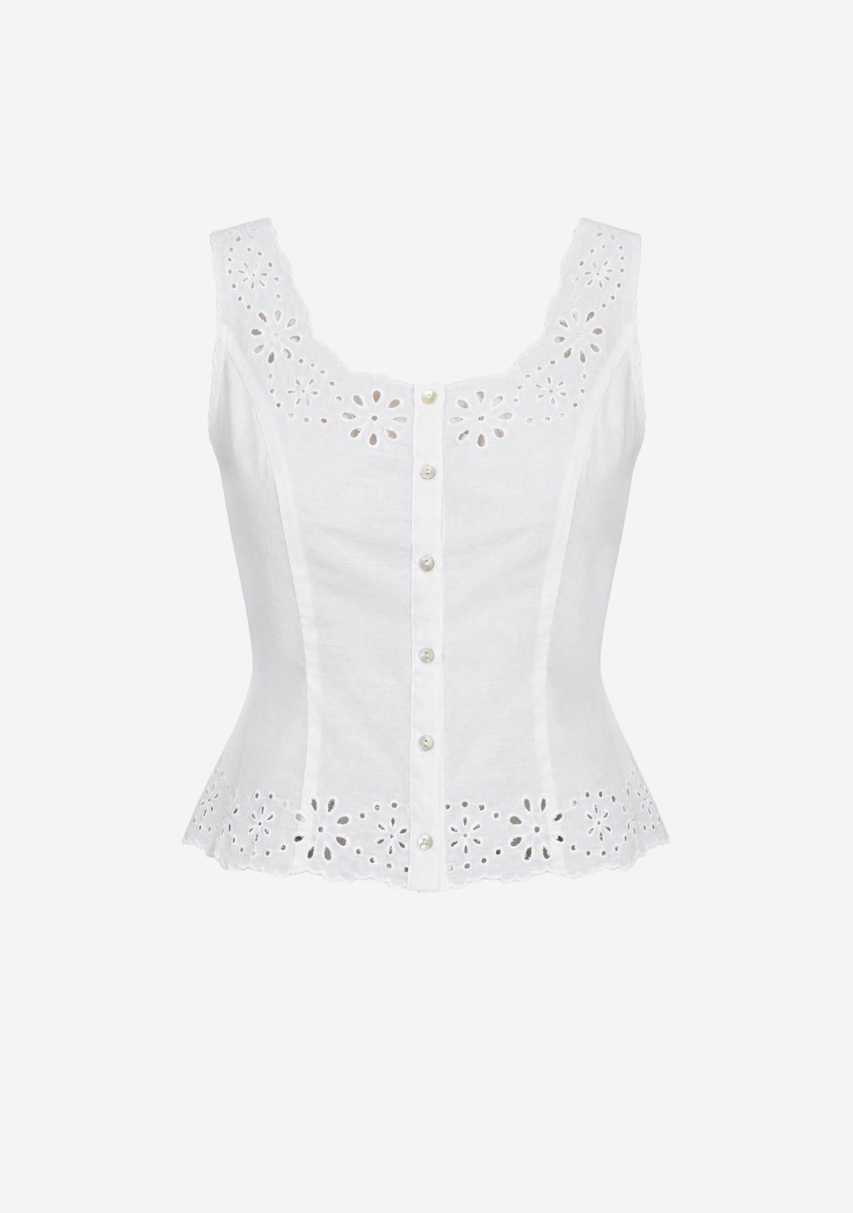 Eyelet Sleeveless Top Mable