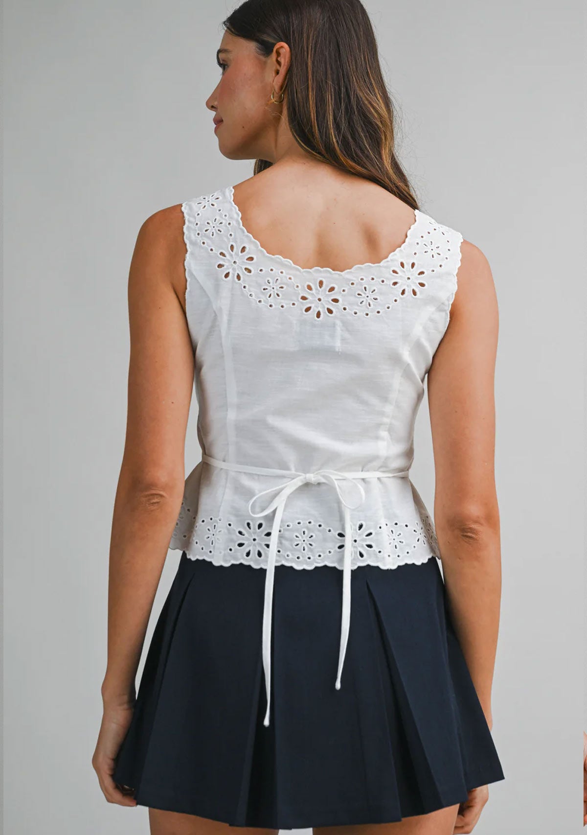 Eyelet Sleeveless Top