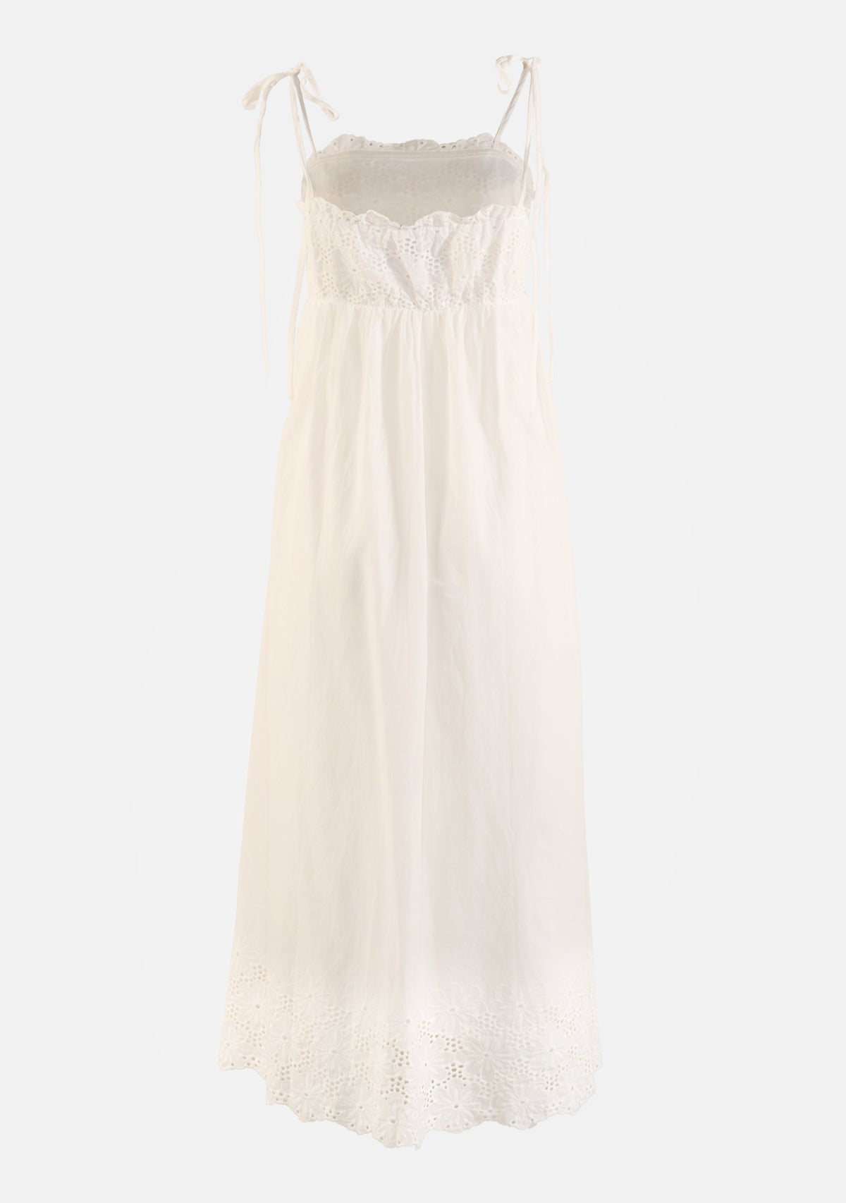 Scallop Edge Eyelet Lace Midi Dress