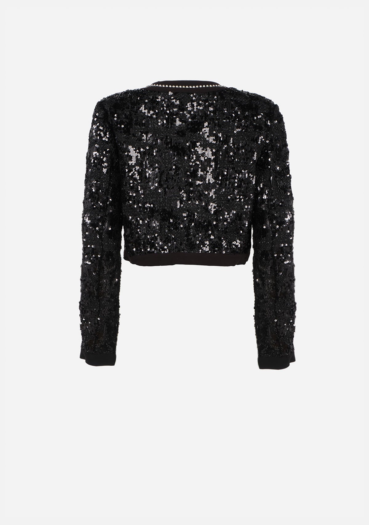 Sequin Tweed Bow Trim Front Crop Jacket The Latest Scoop