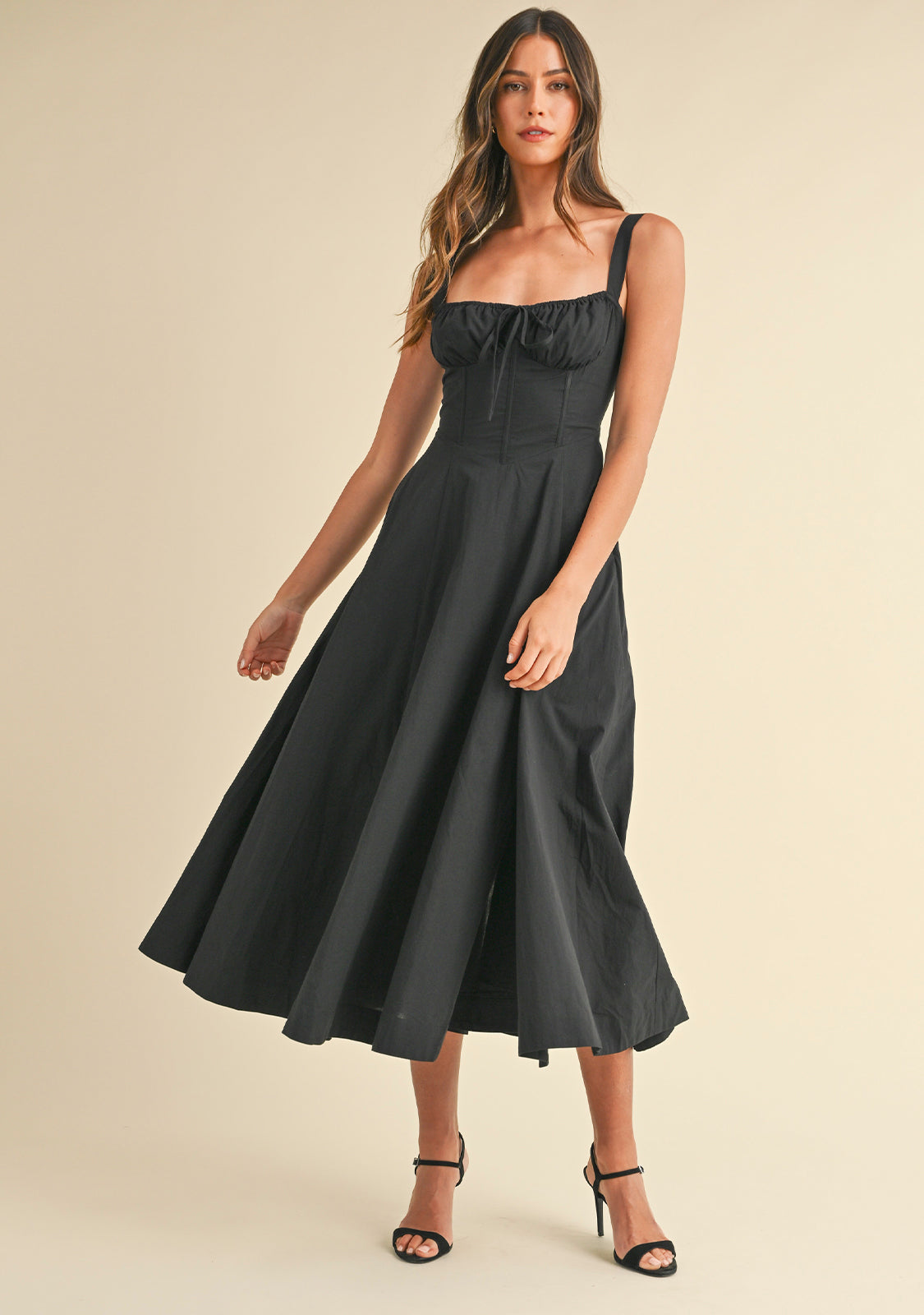 Bustier Bodice Midi Dress