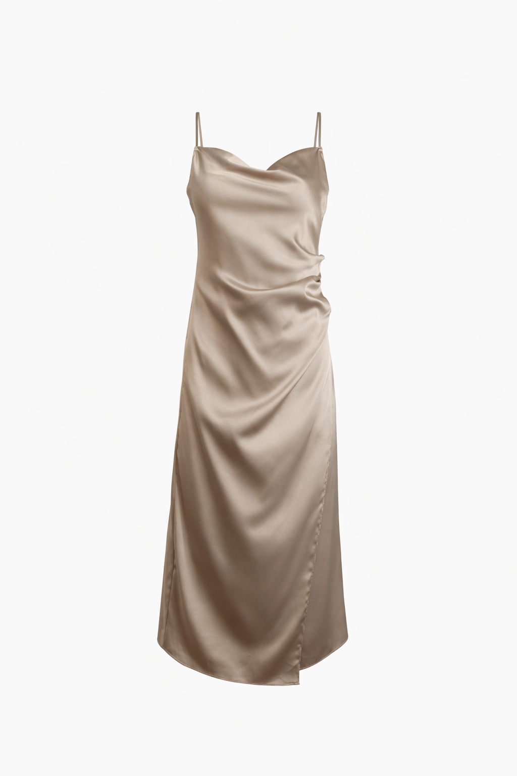 Mari Satin Slip Dress Laurel Green