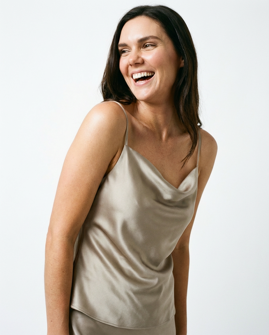 Mari Satin Tank Laurel Oak