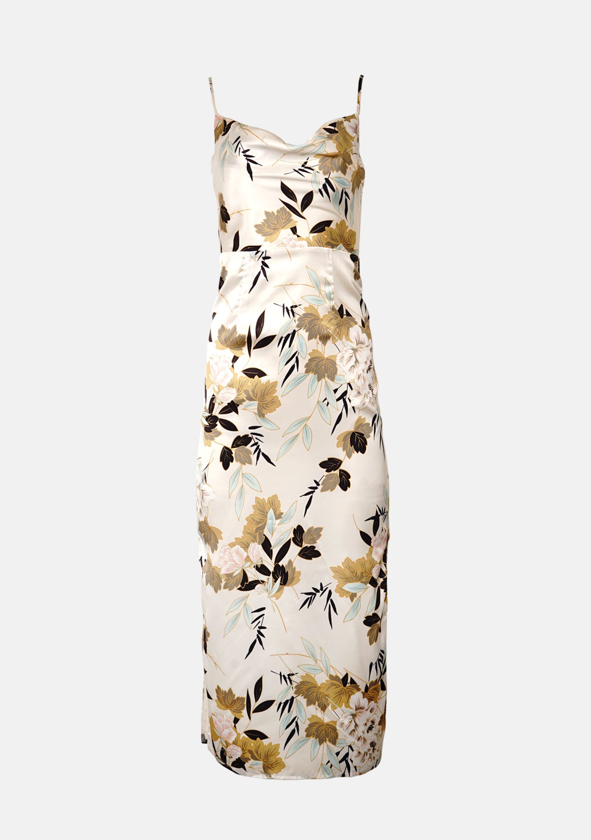 Floral Cowl Midi Dress