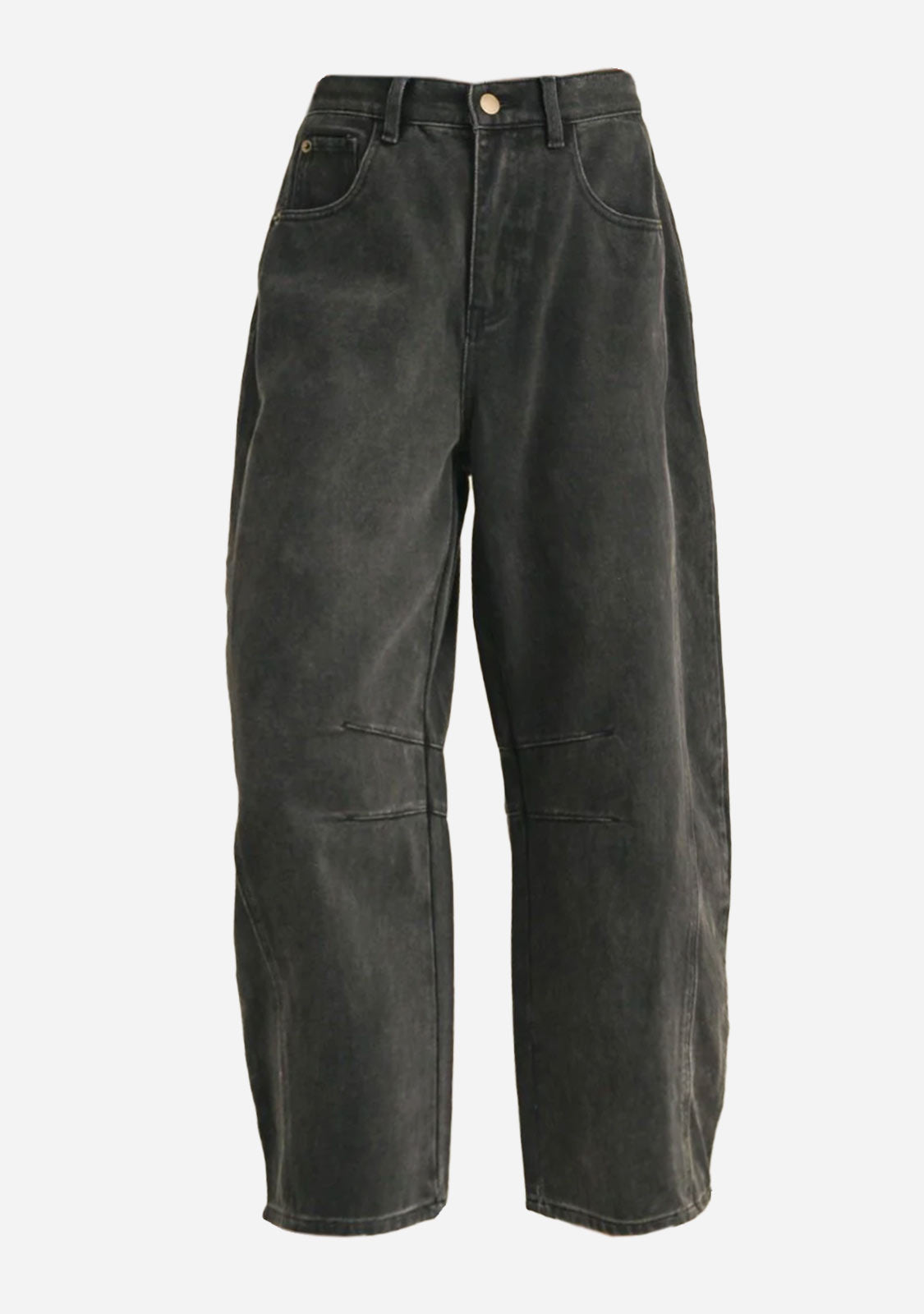 Barrel Cotton Pants Black
