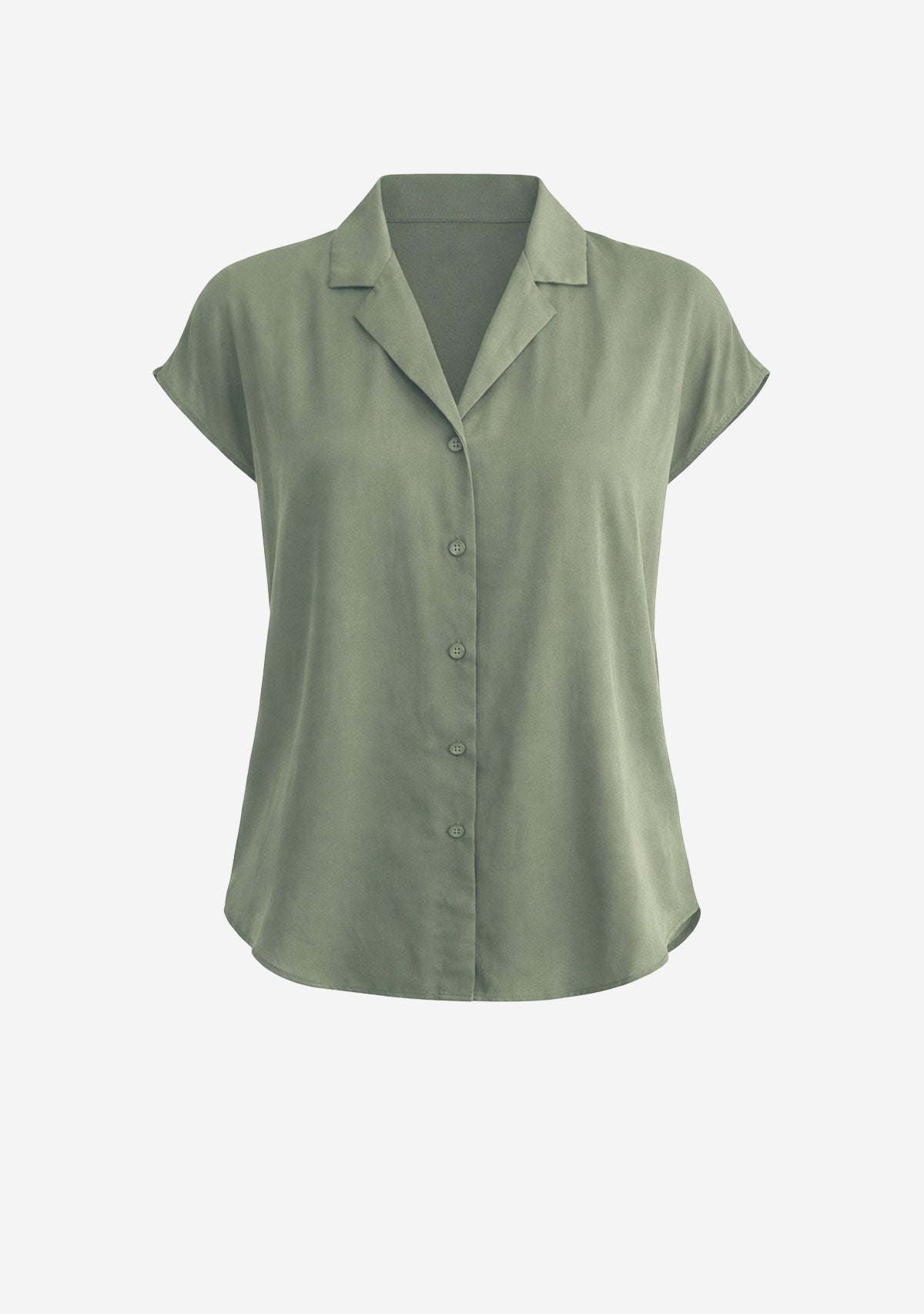 Button Down Cap Sleeve Shirt Jade Miou Muse